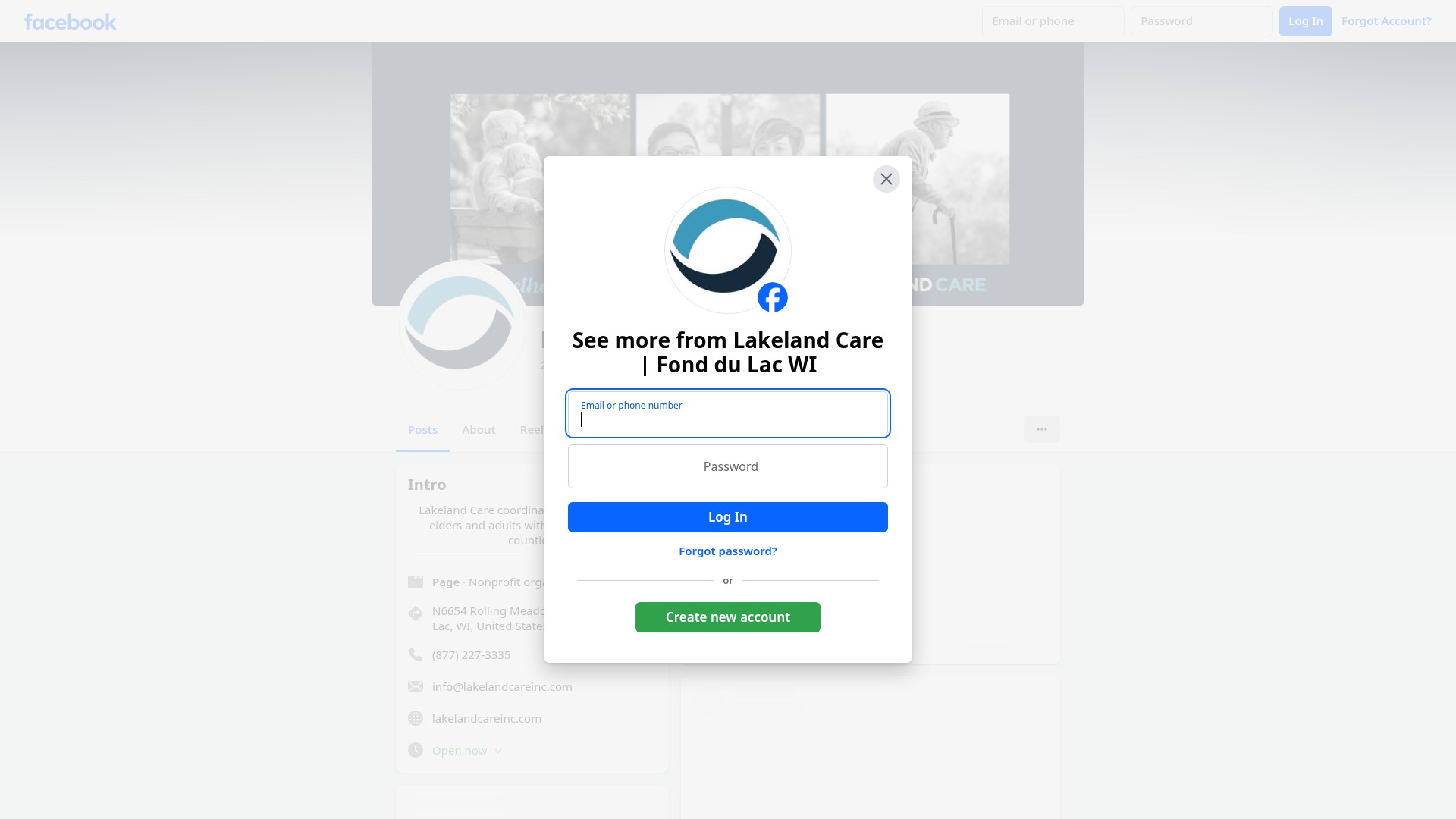Screenshot of lakelandcareinc.com