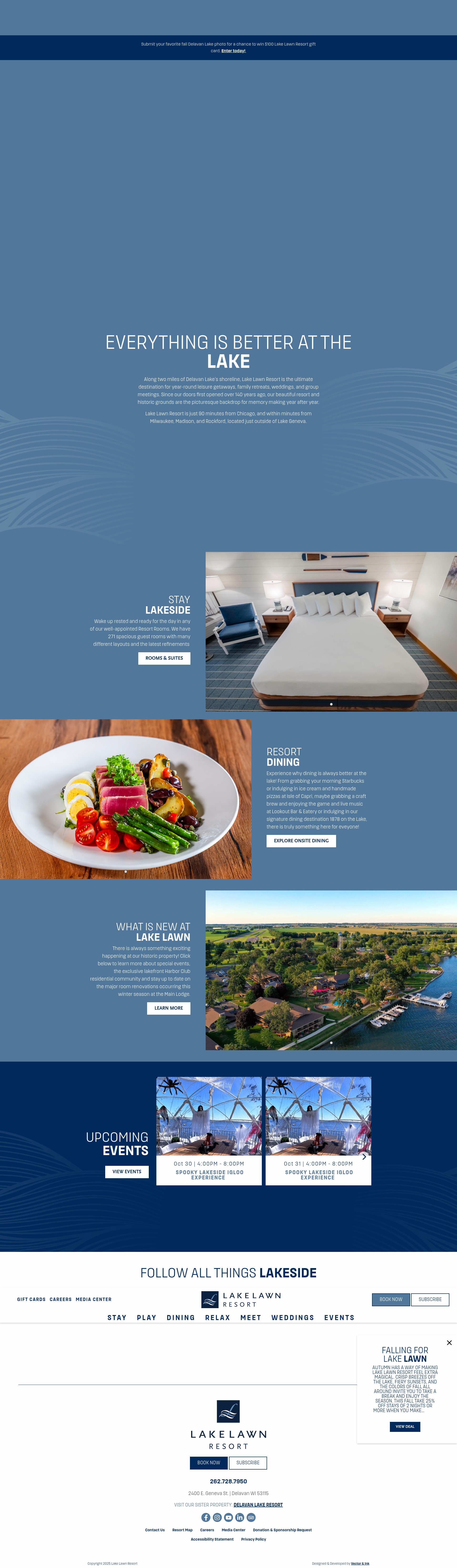 Screenshot of lakelawnresort.com