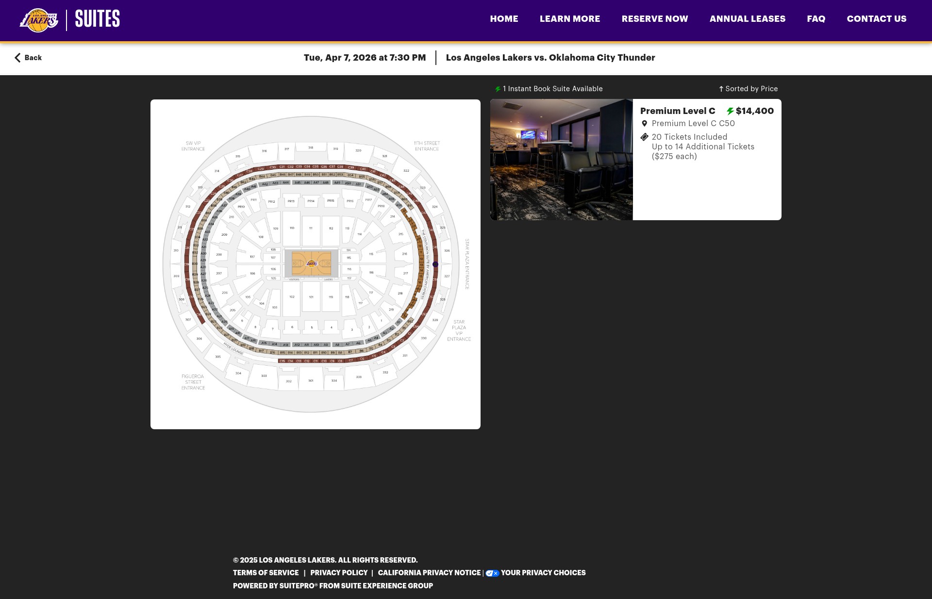 Screenshot of lakerssuites.com