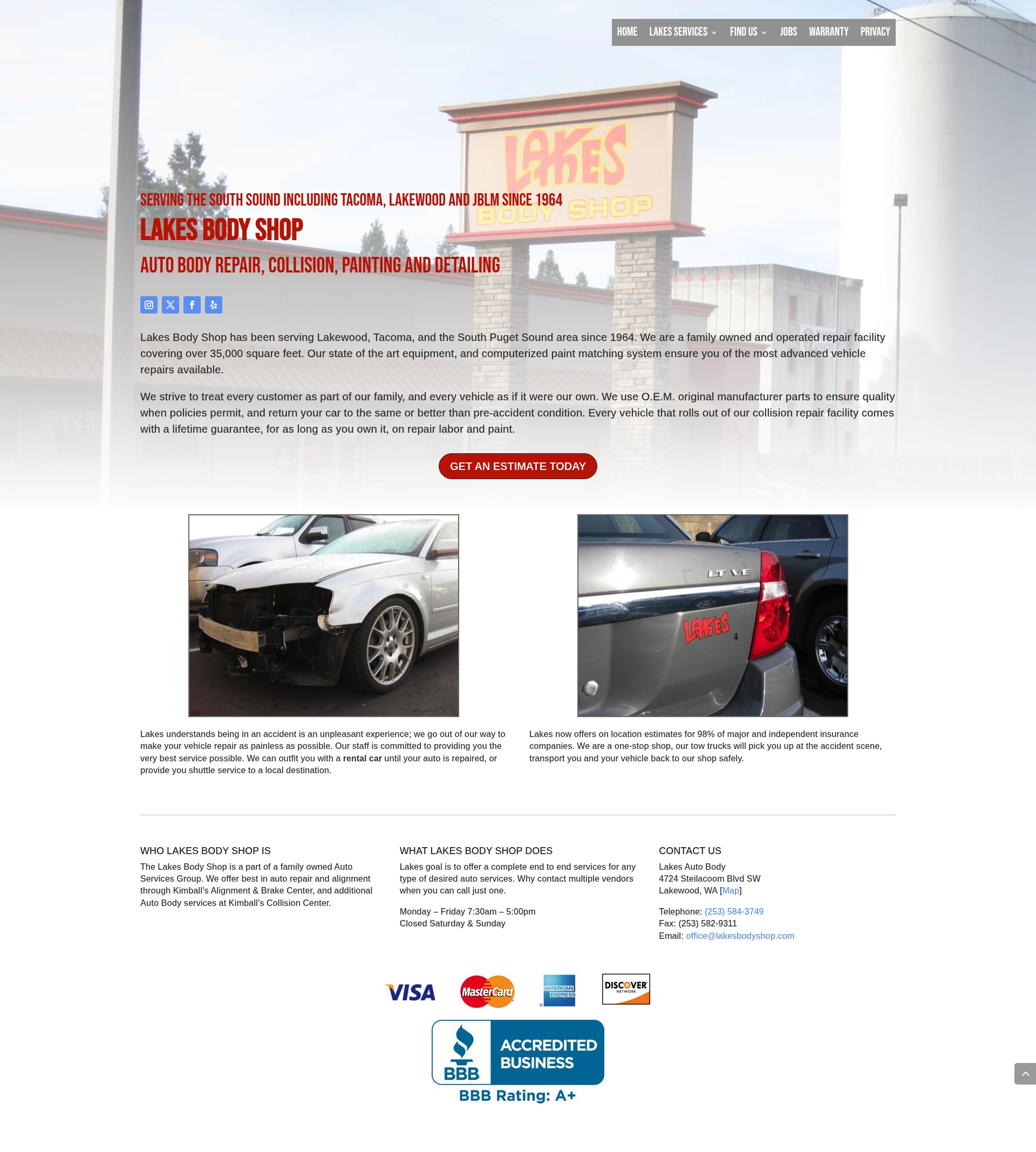 Screenshot of lakesbodyshop.com