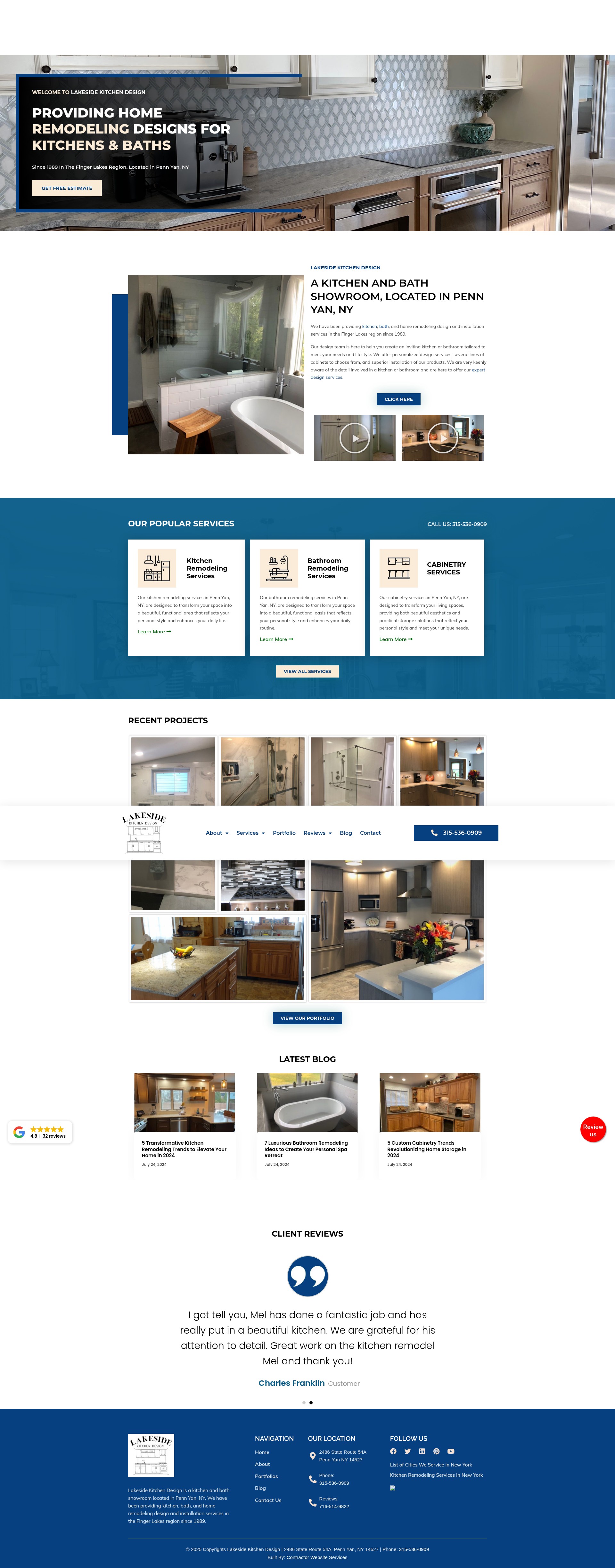 Screenshot of lakesidekitchendesign.com