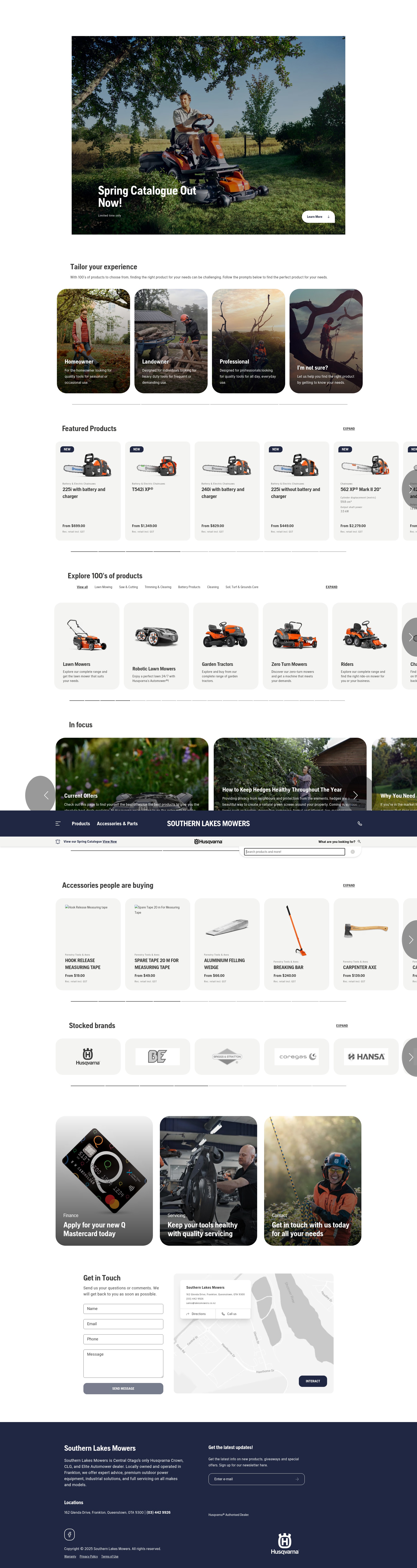 Screenshot of lakesmowers.co.nz