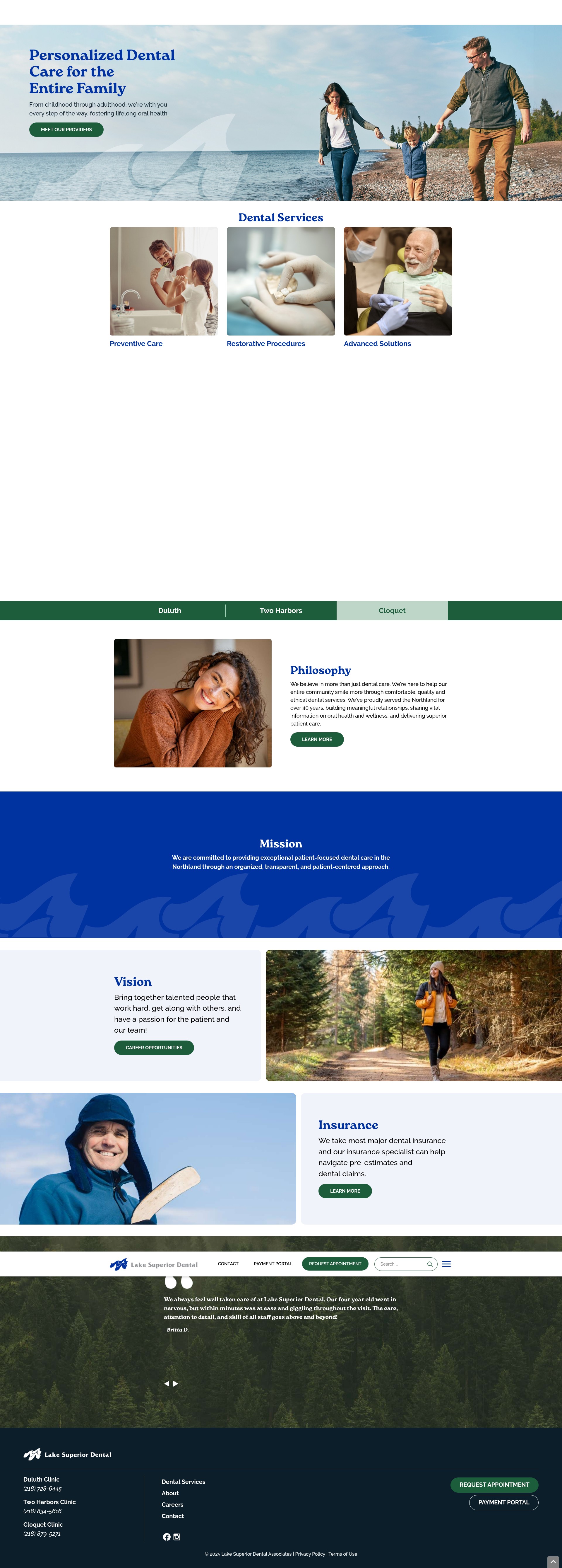 Screenshot of lakesuperiordental.com