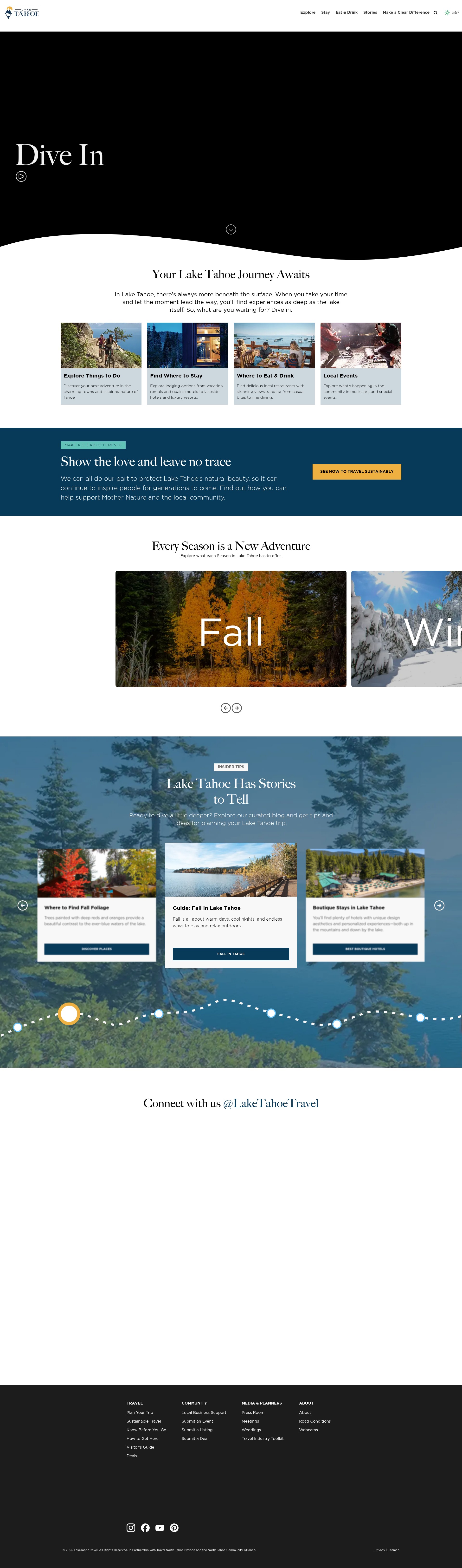 Screenshot of laketahoetravel.com