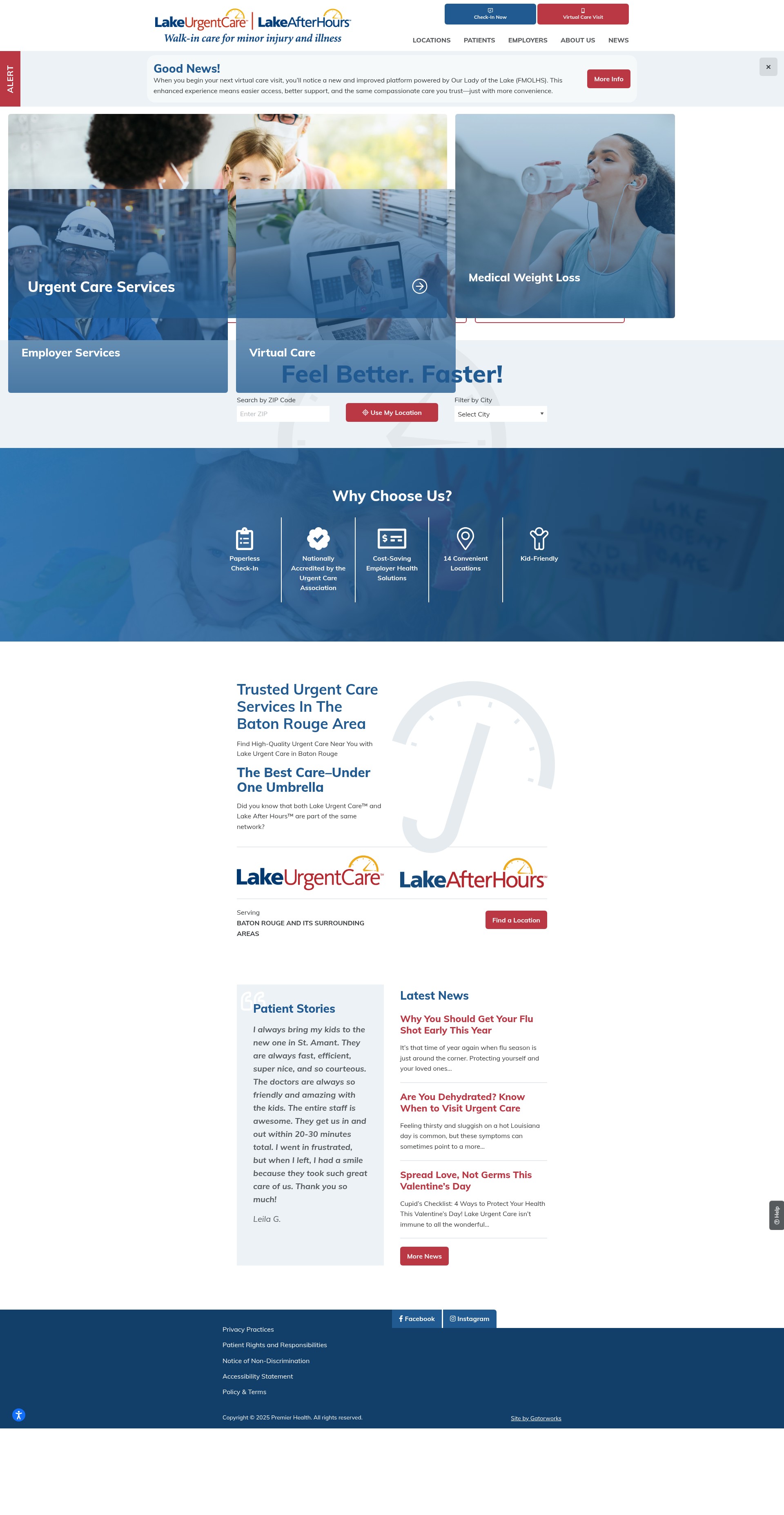 Screenshot of lakeurgentcare.com