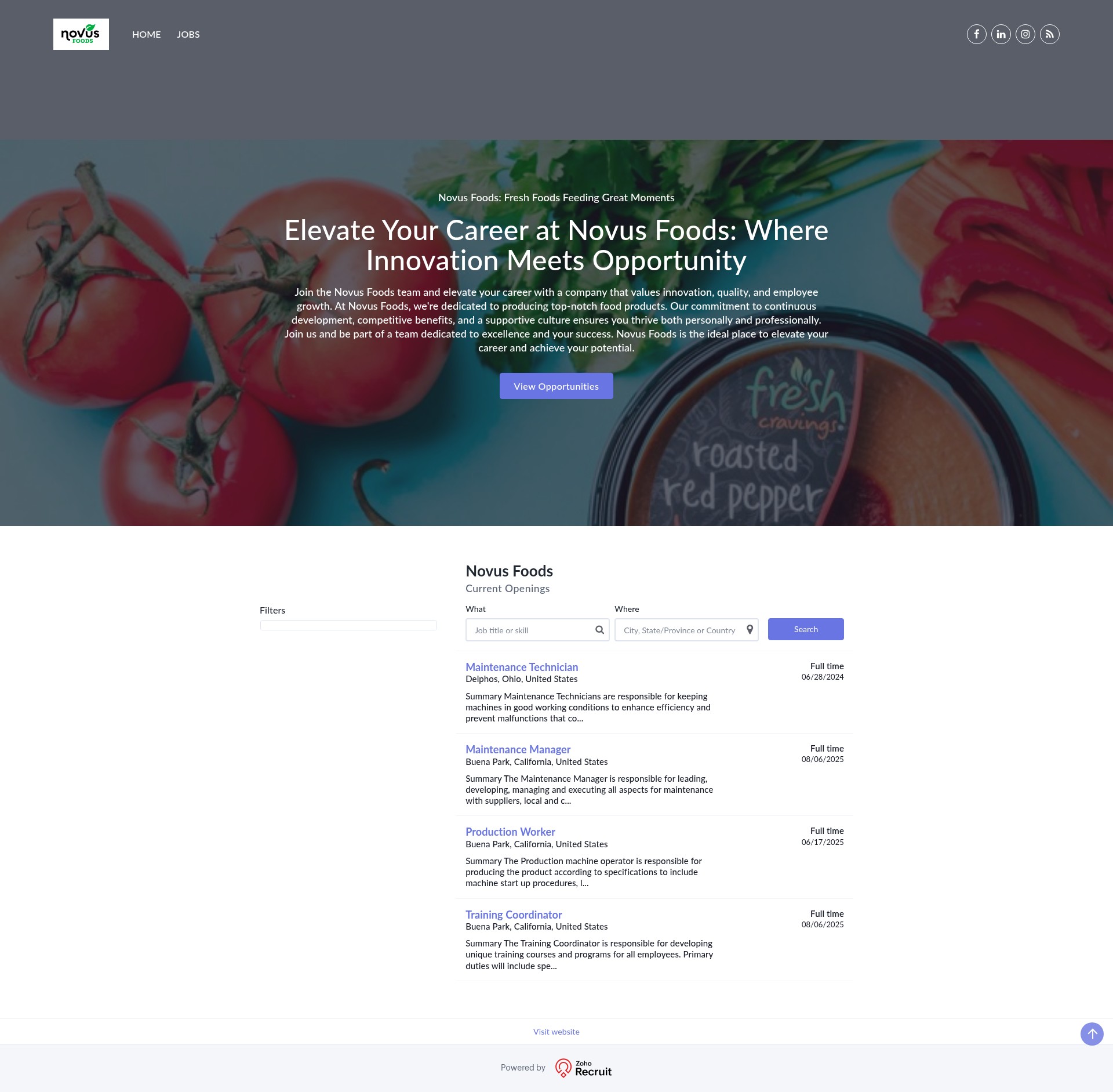 Screenshot of lakeviewfarms.zohorecruit.com