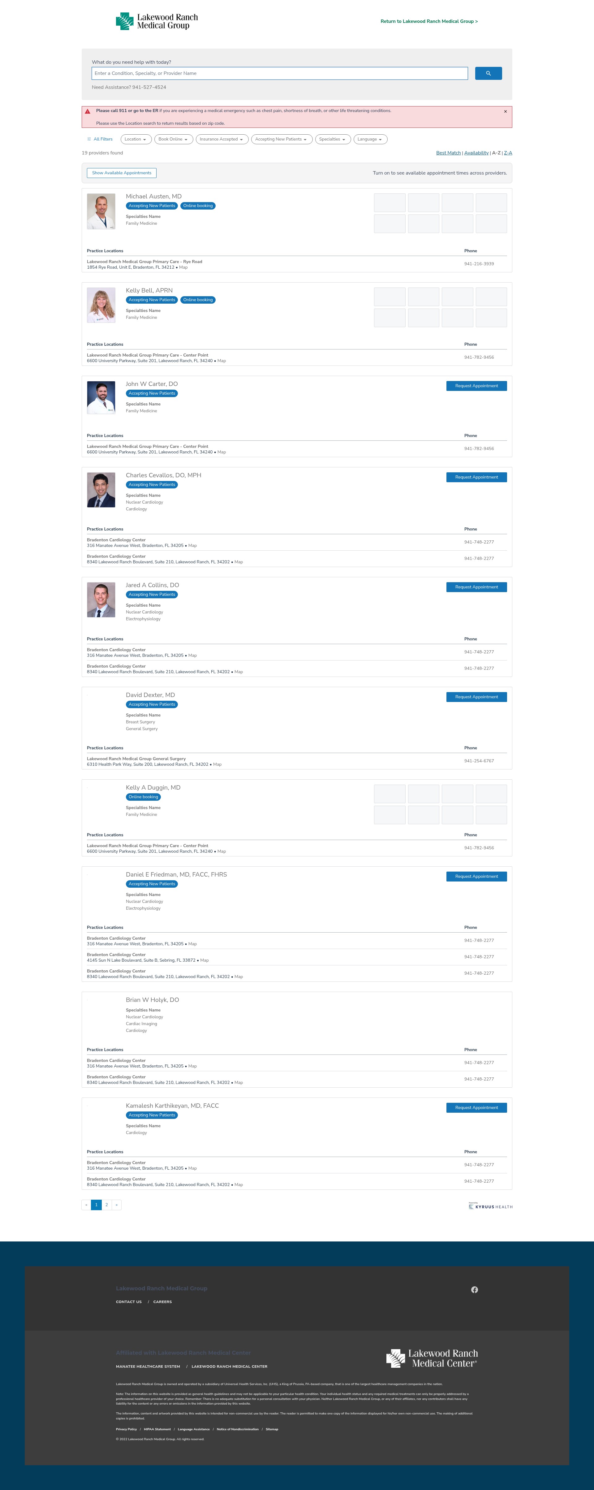 Screenshot of lakewoodranchmedicalgroup.com
