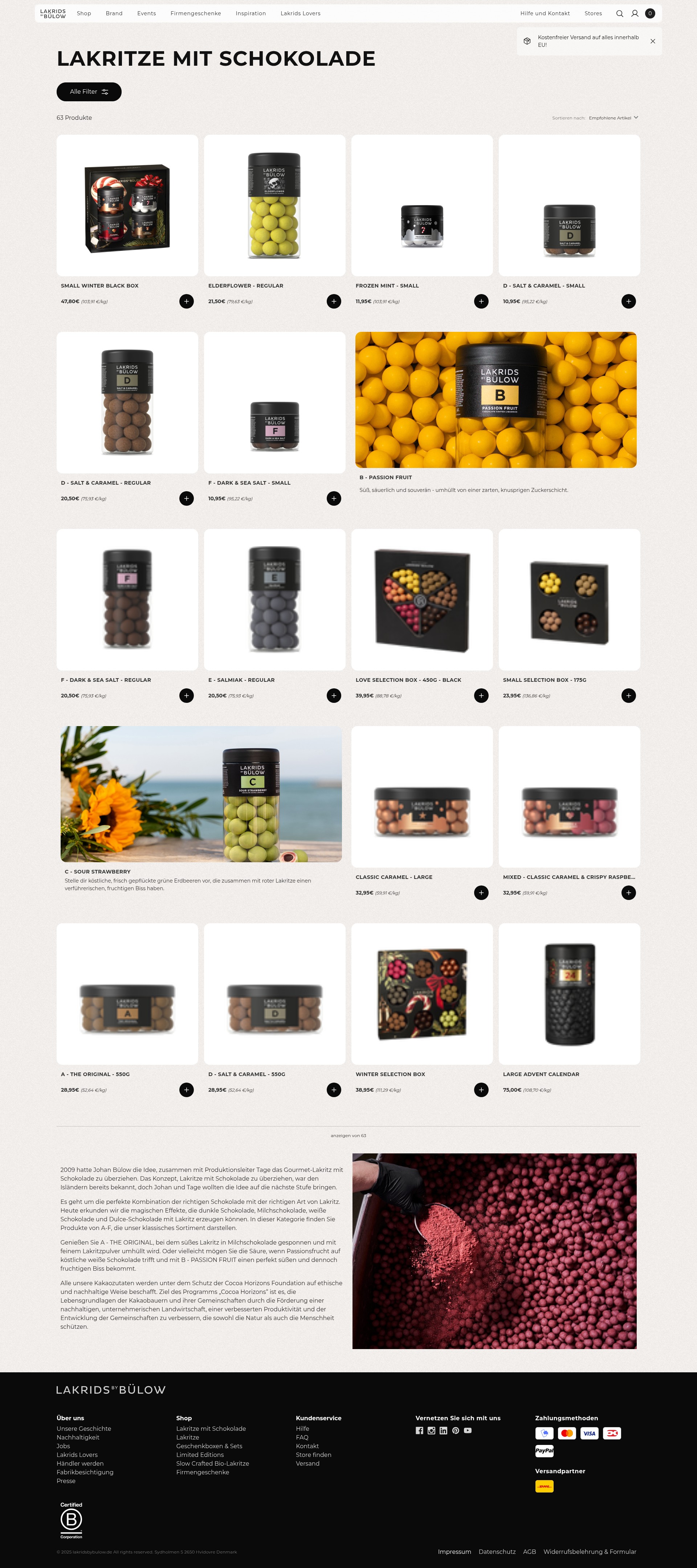 Screenshot of lakridsbybulow.de