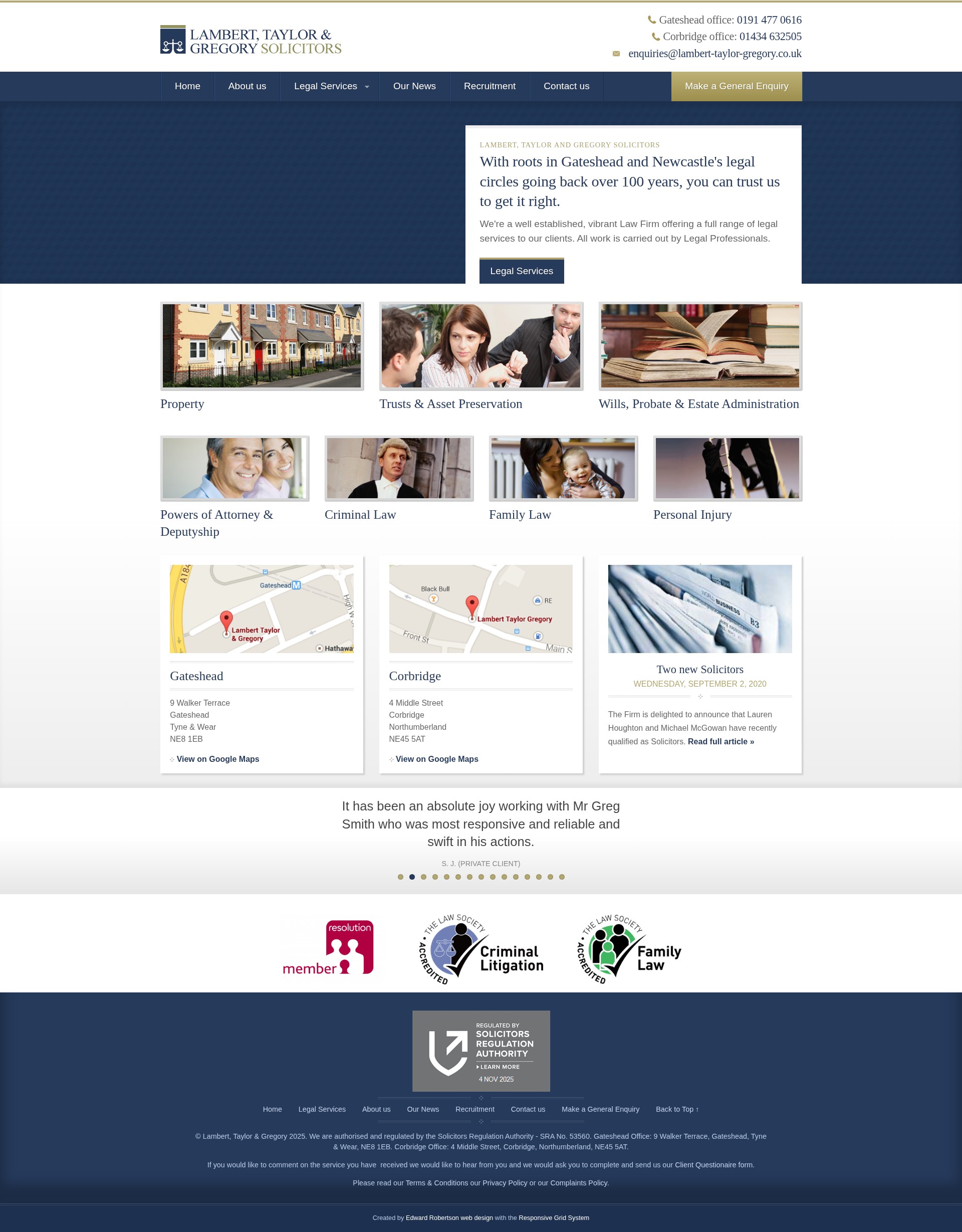 Screenshot of lambert-taylor-gregory.co.uk