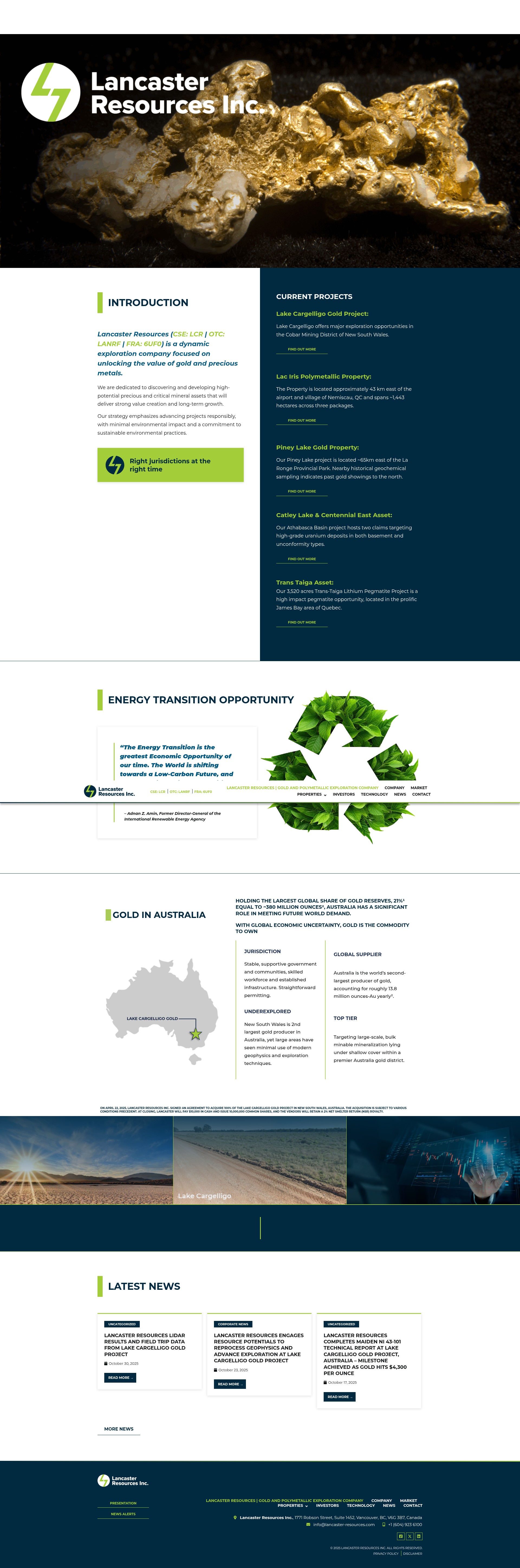 Screenshot of lancaster-resources.com