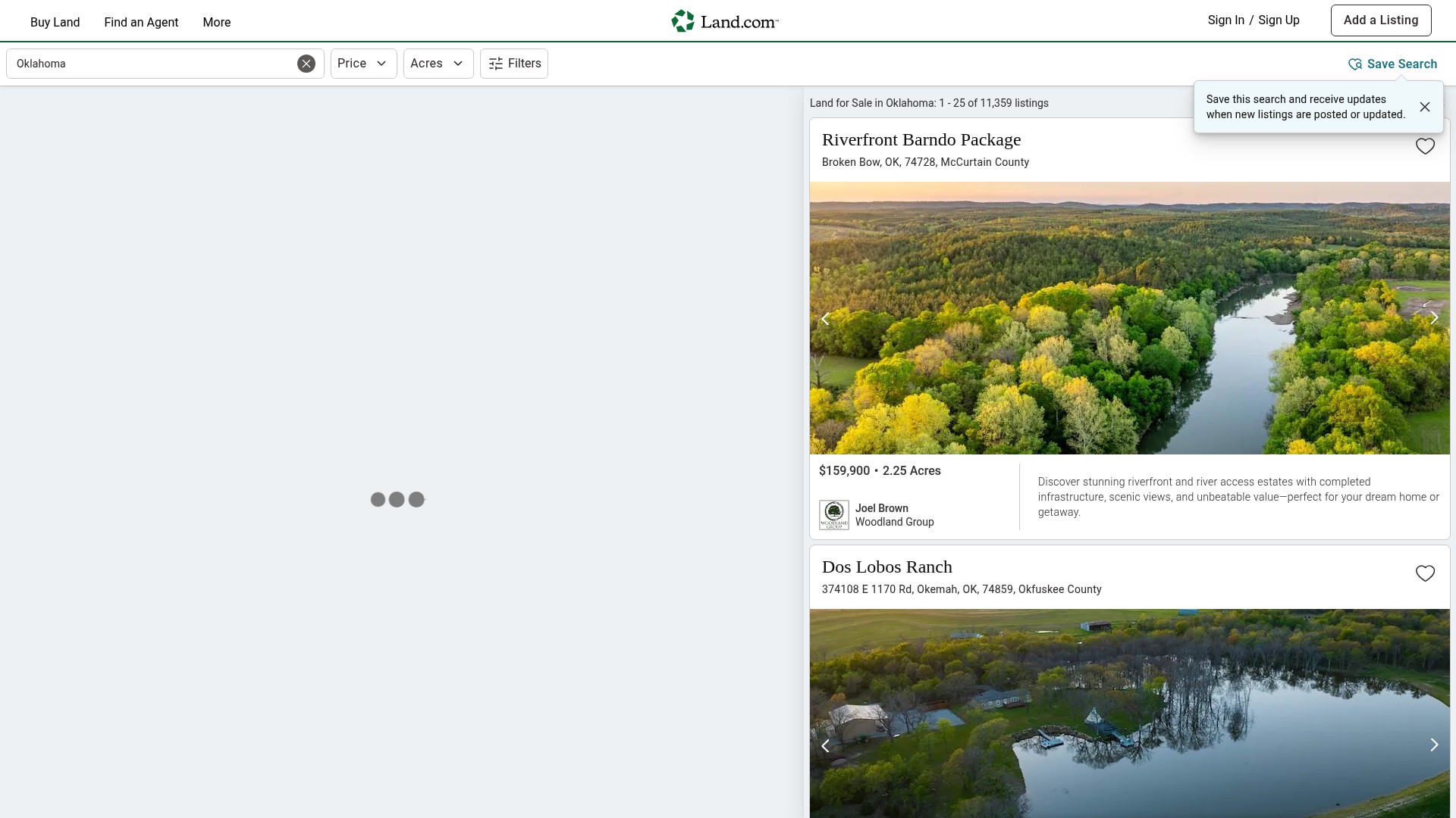 Screenshot of land.com