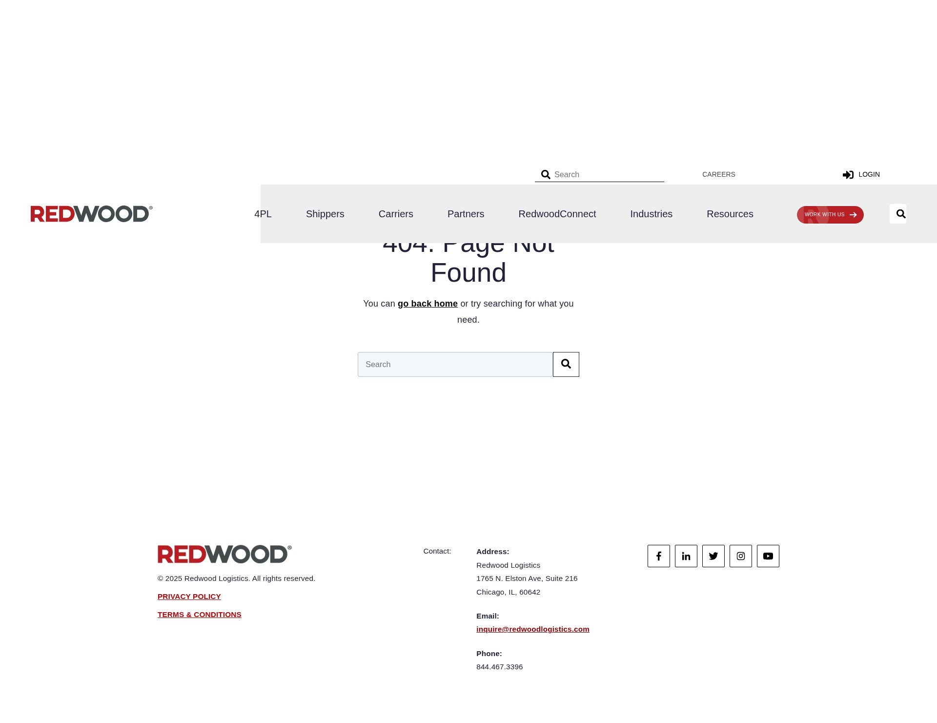 Screenshot of landing.redwoodlogistics.com
