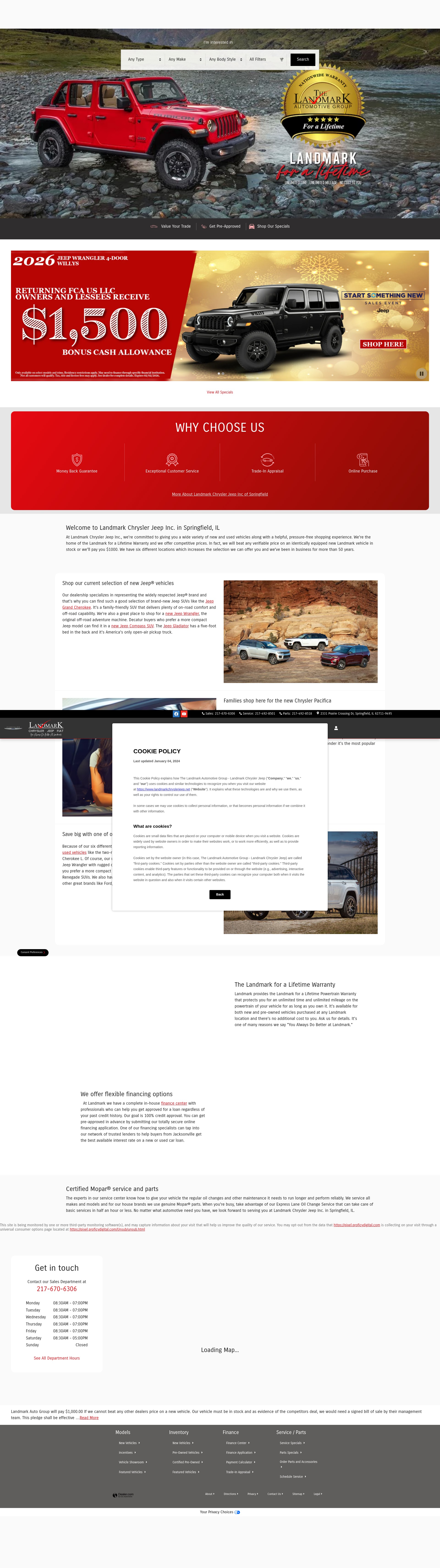 Screenshot of landmarkchryslerjeep.net