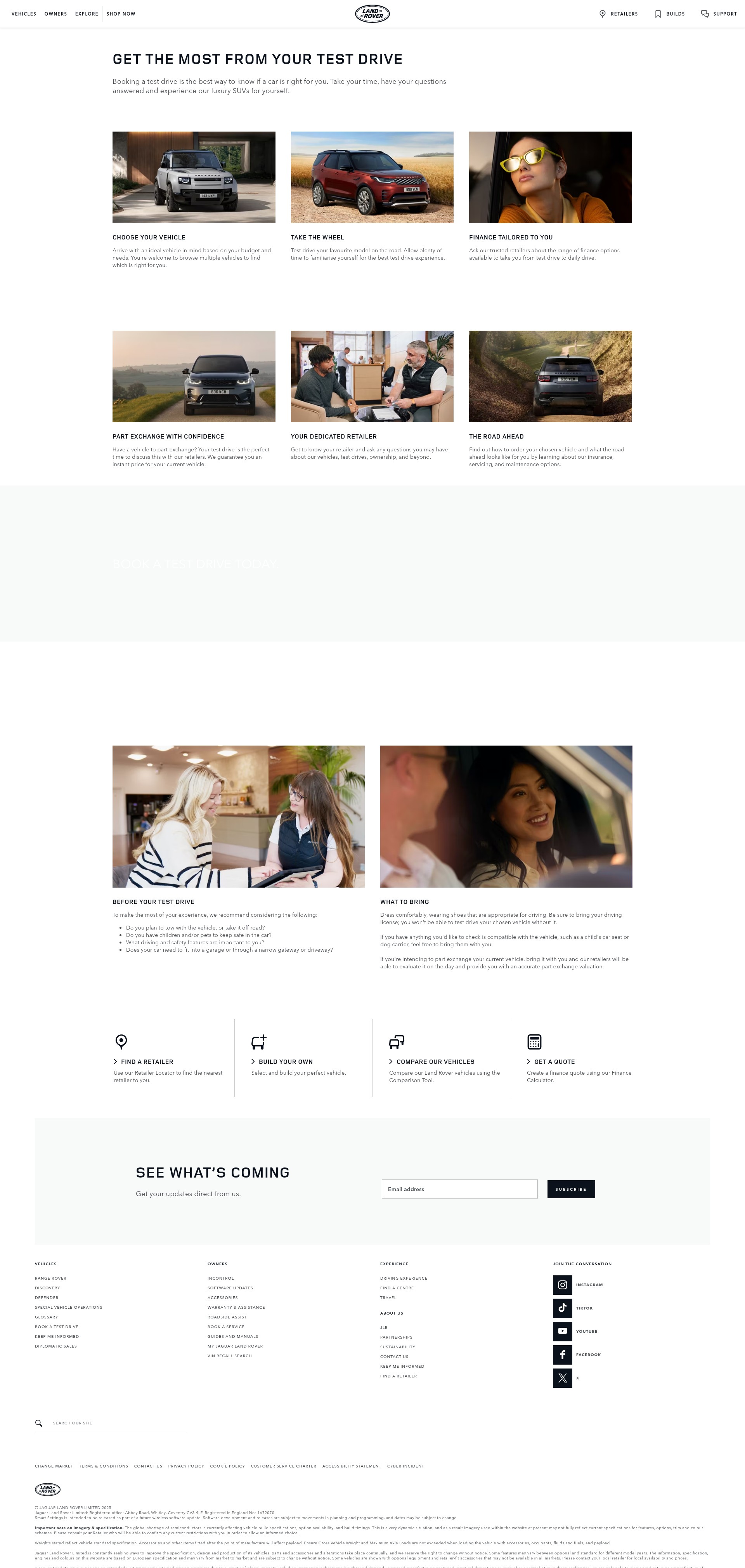 Screenshot of landrover.com.au