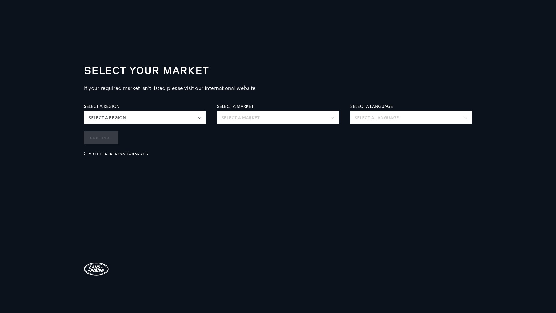 Screenshot of landrover.com