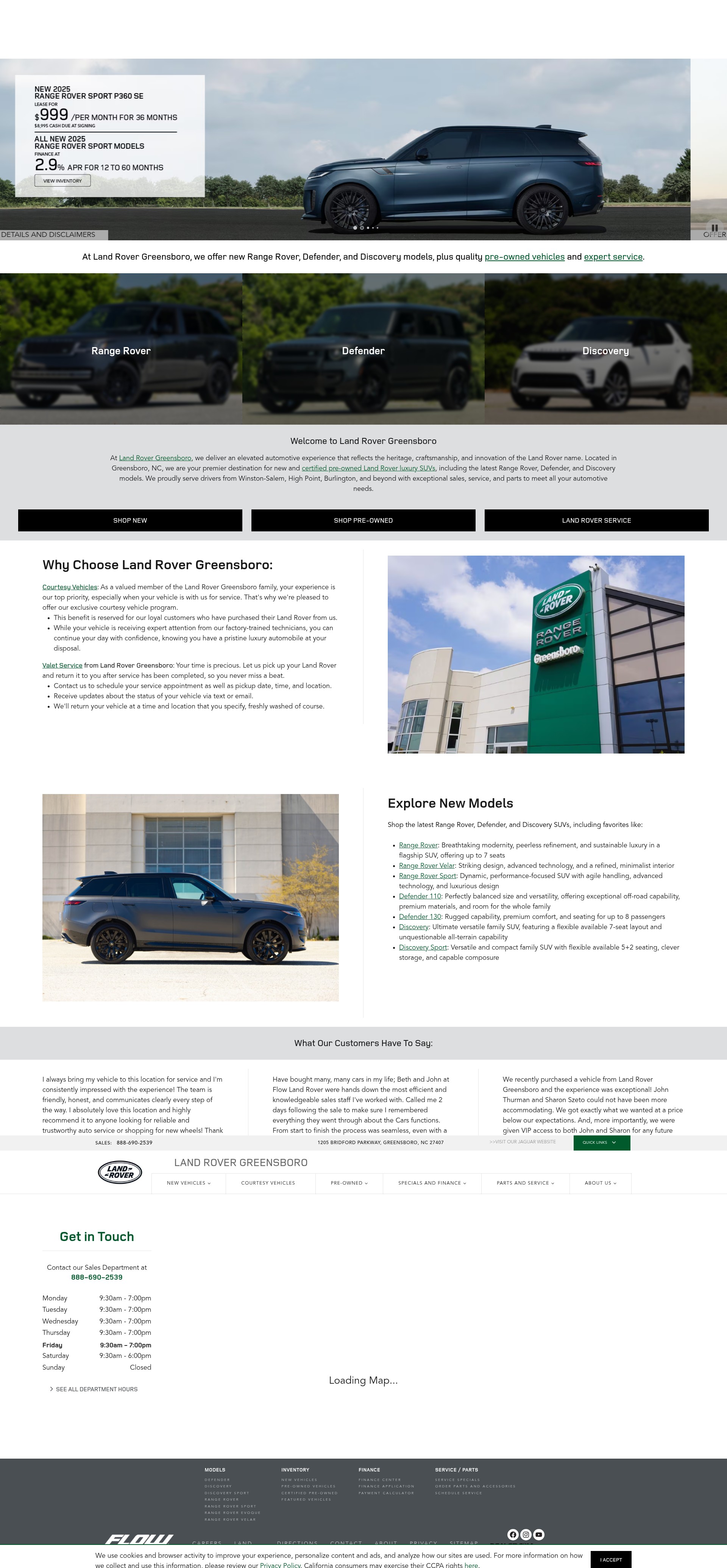 Screenshot of landrovergreensboro.com