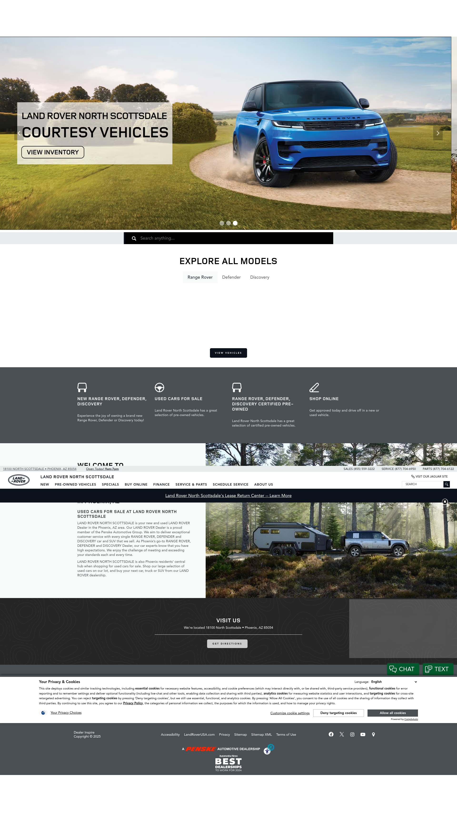 Screenshot of landrovernorthscottsdale.com