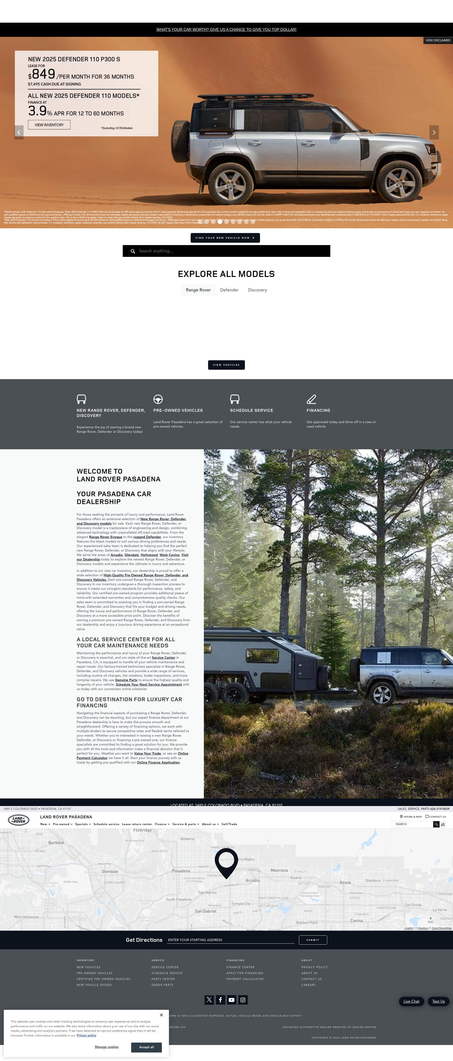 Screenshot of landroverpasadena.com
