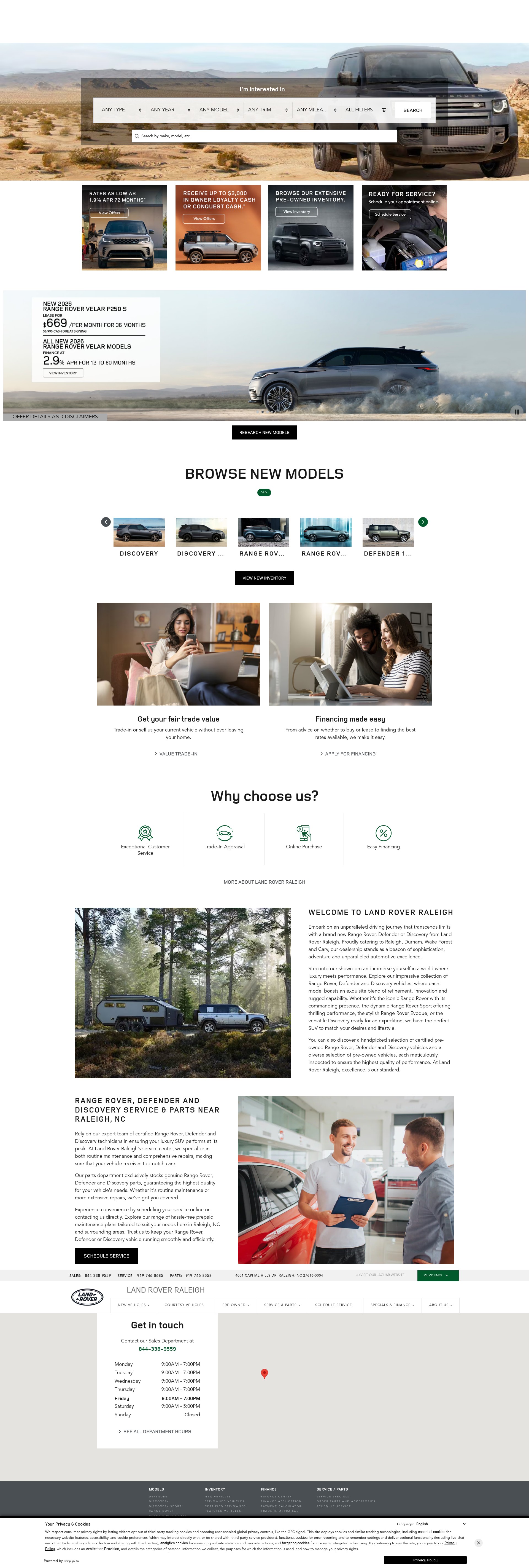 Screenshot of landroverraleigh.com