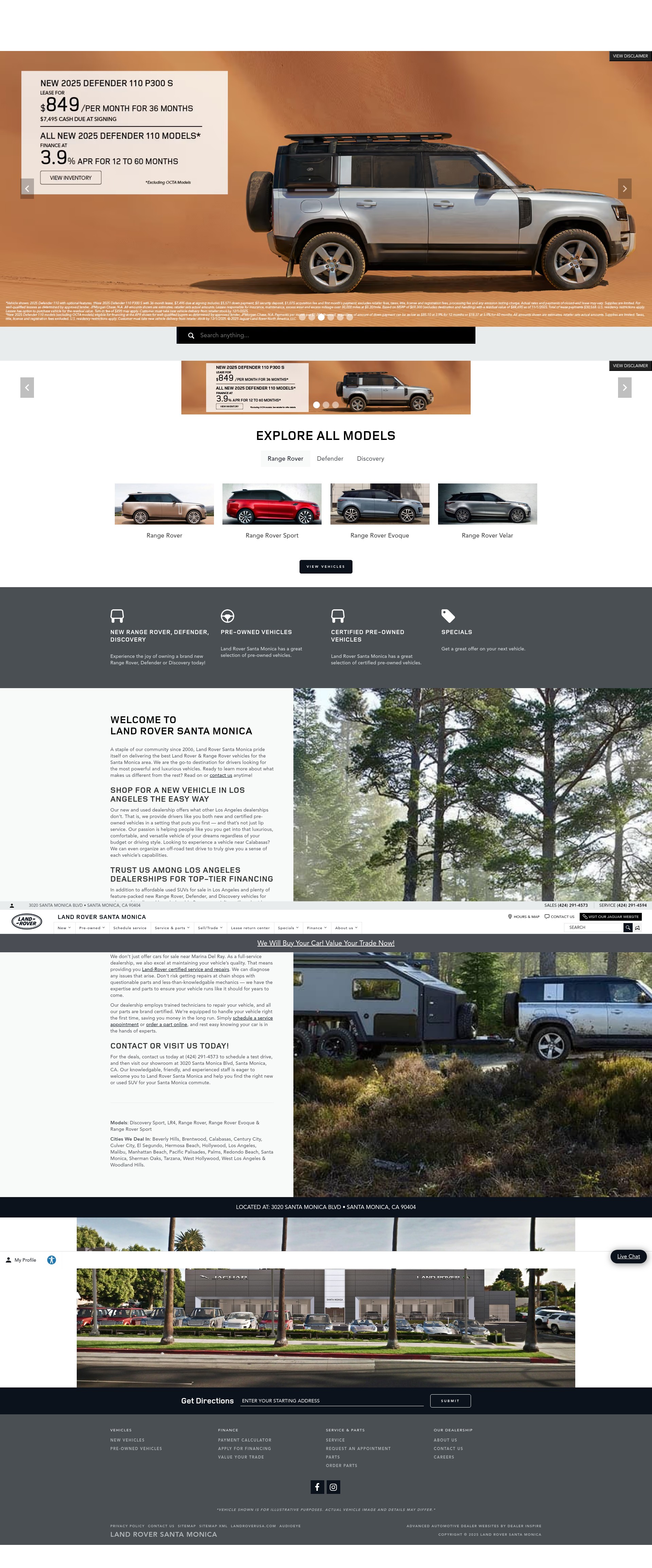 Screenshot of landroversantamonica.com