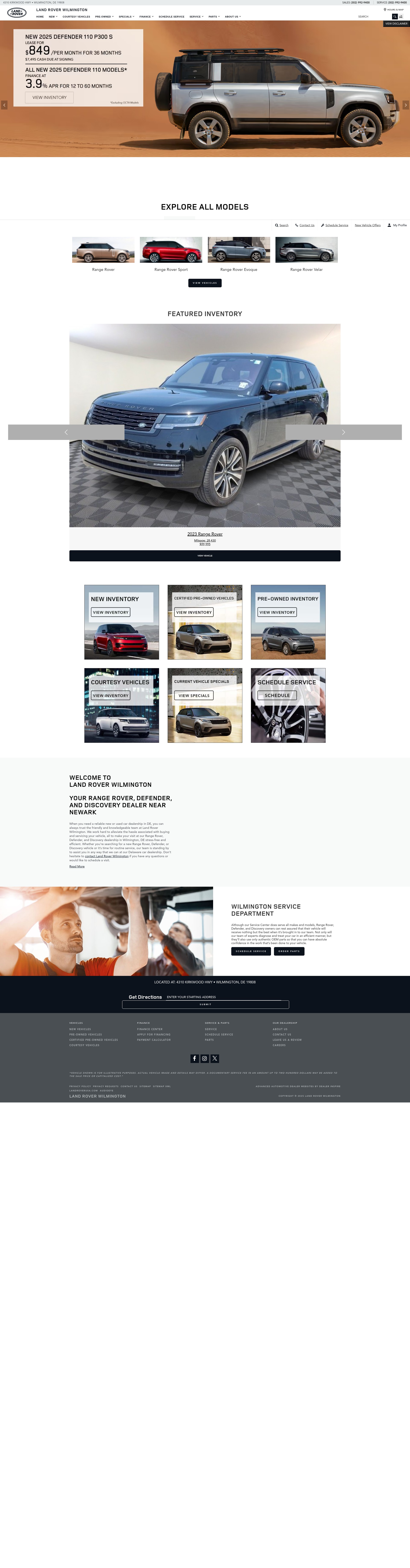 Screenshot of landroverwilmington.com