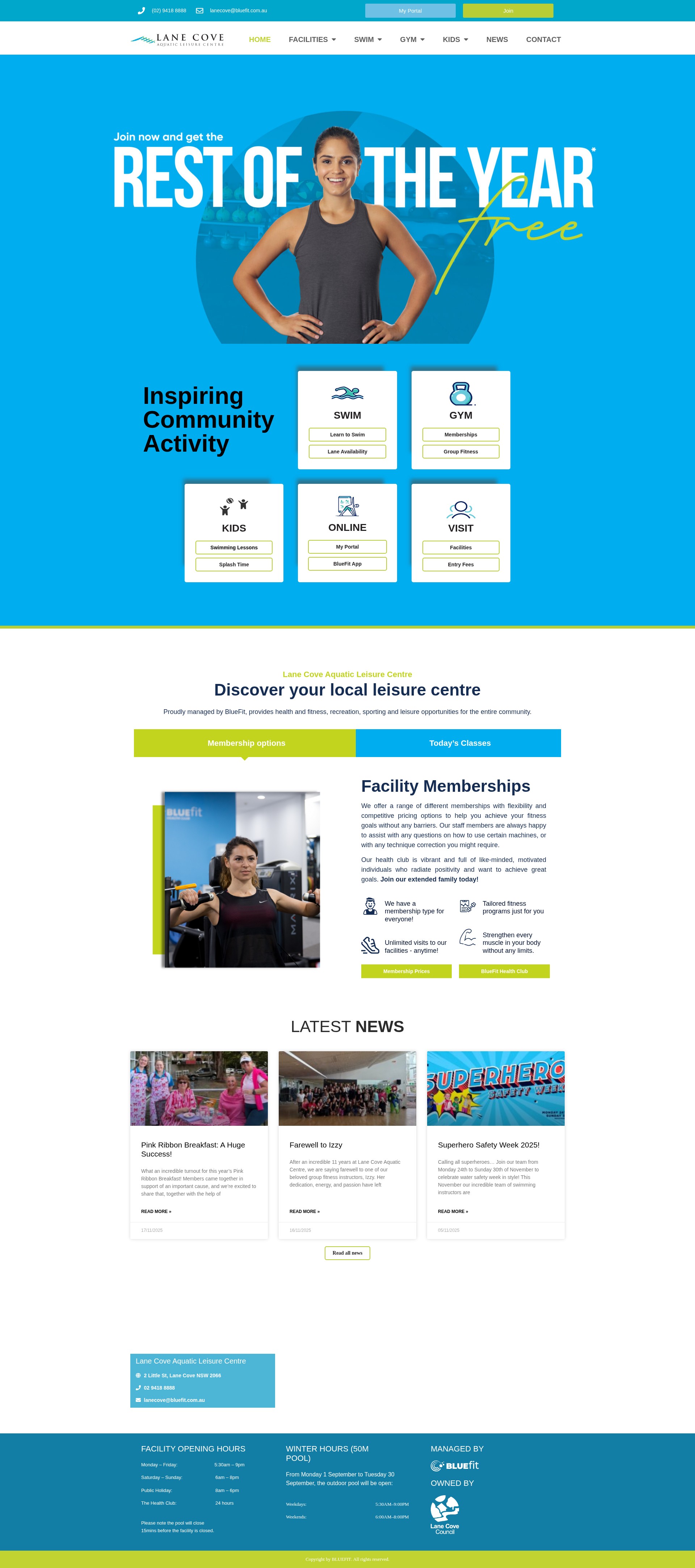 Screenshot of lanecoveaquatic.com.au