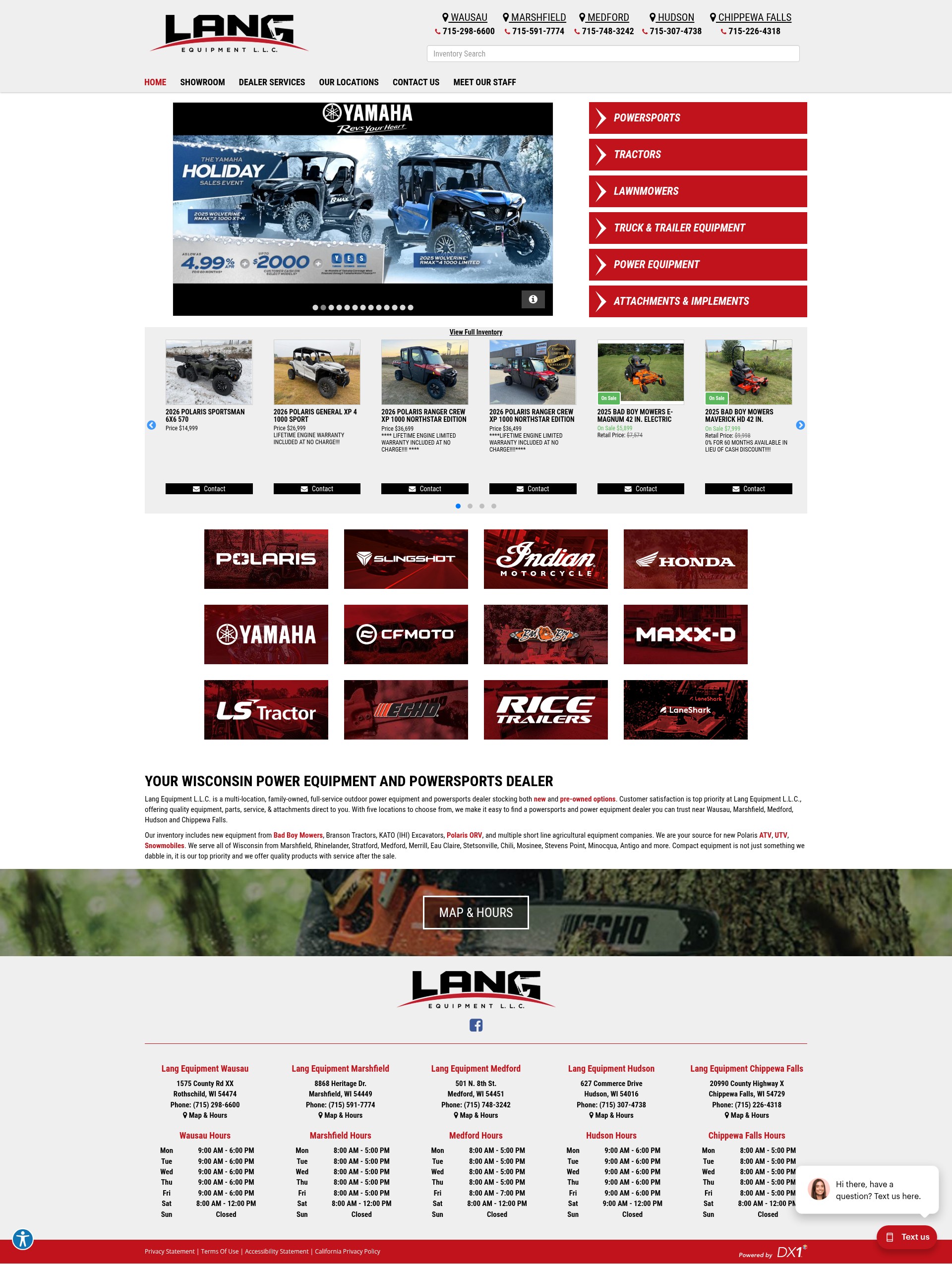 Screenshot of langequipmentllc.com