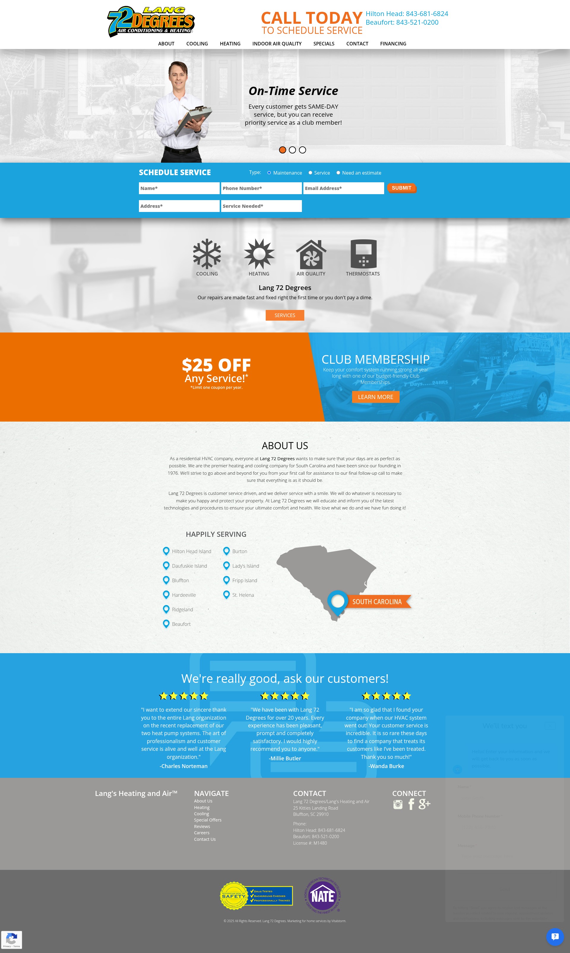 Screenshot of langsheatingandair.com