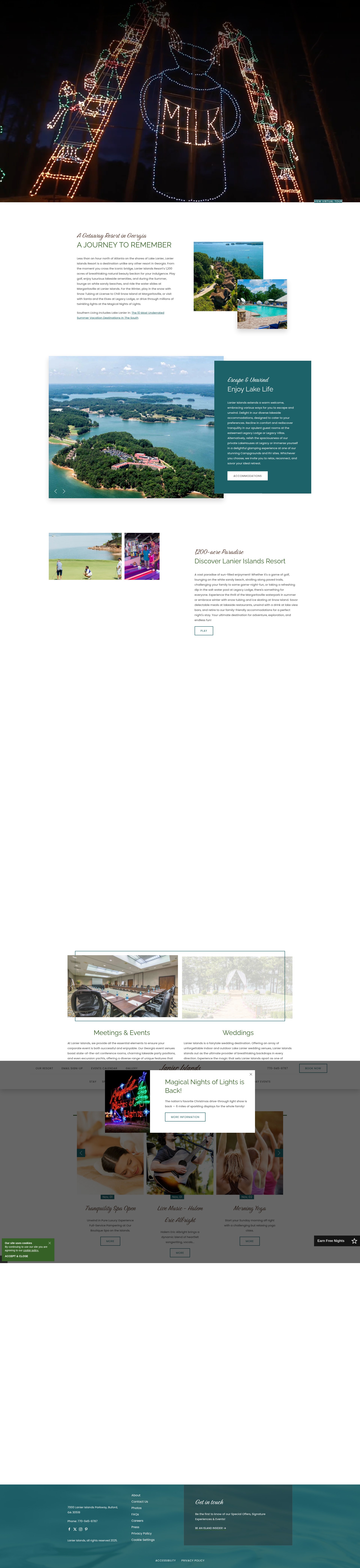 Screenshot of lanierislands.com