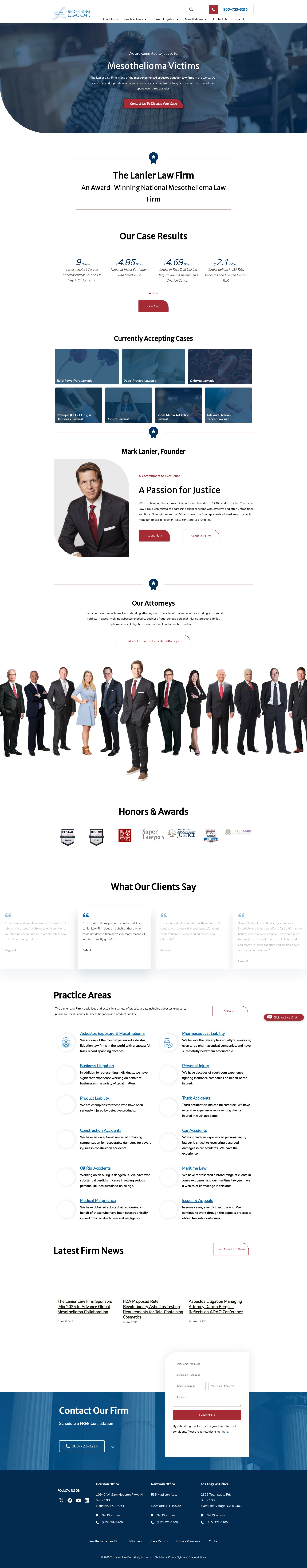 Screenshot of lanierlawfirm.com