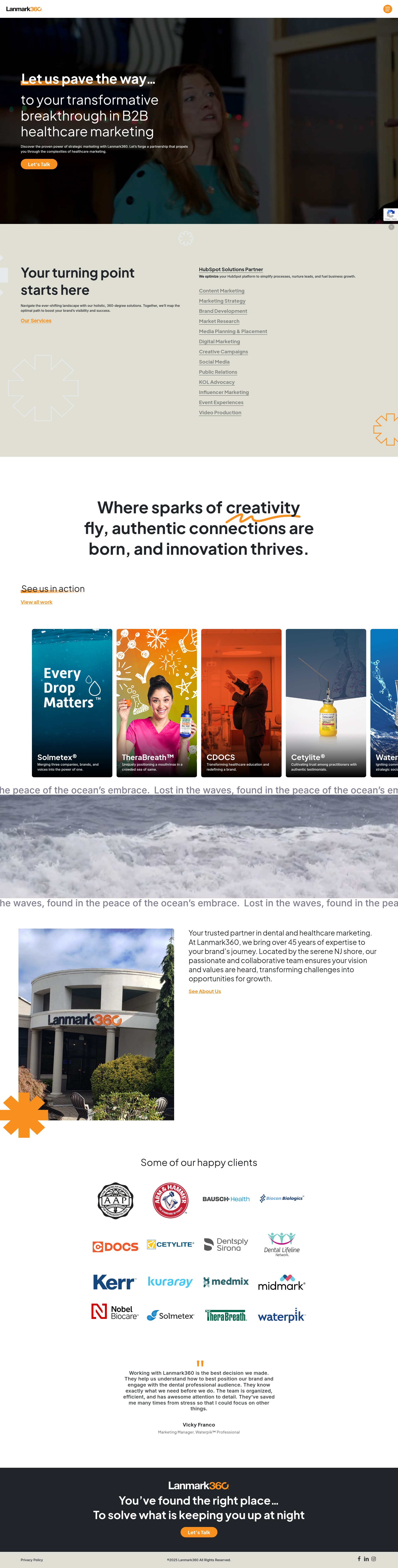 Screenshot of lanmark360.com