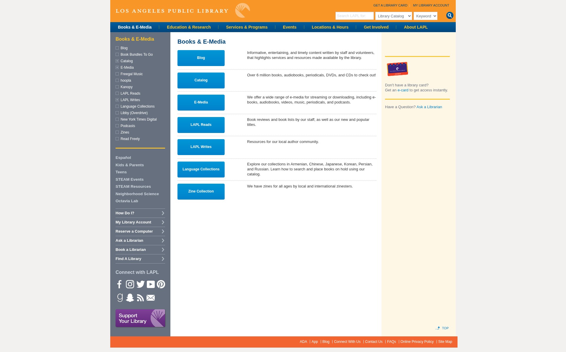 Screenshot of lapl.org
