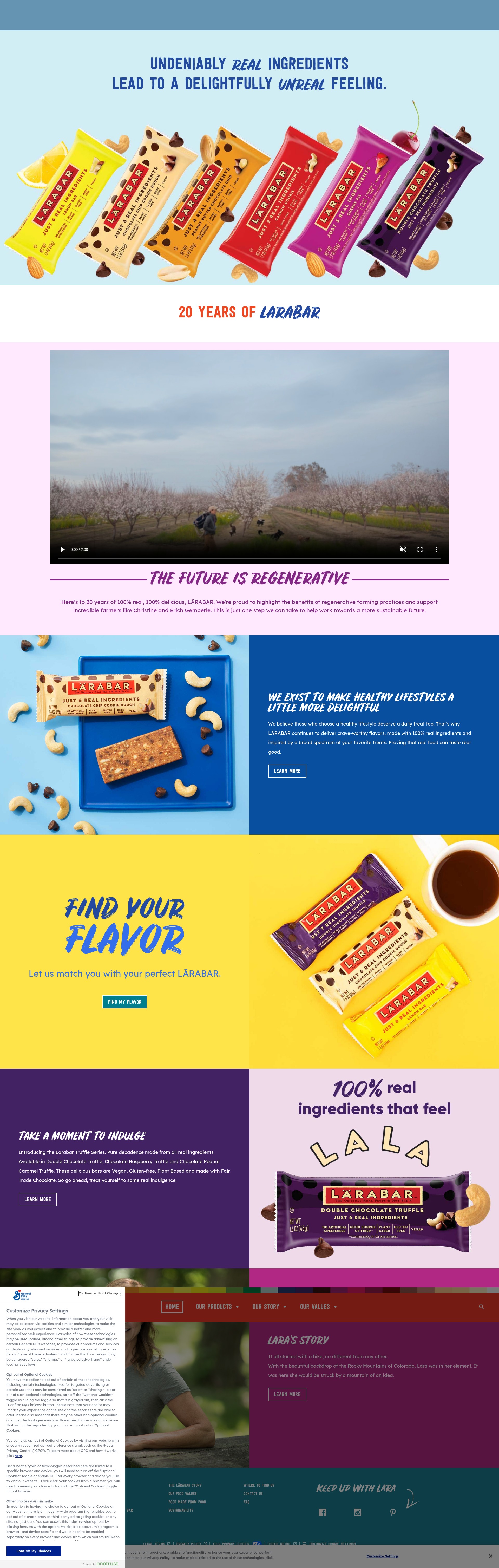 Screenshot of larabar.com