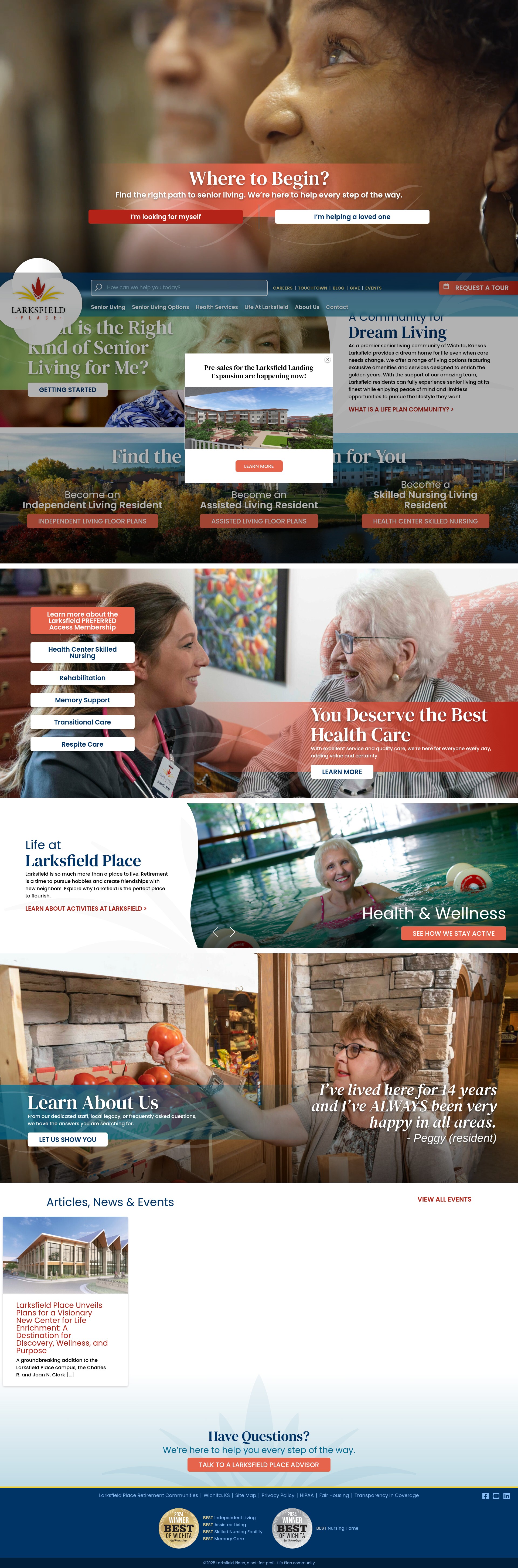 Screenshot of larksfield.org
