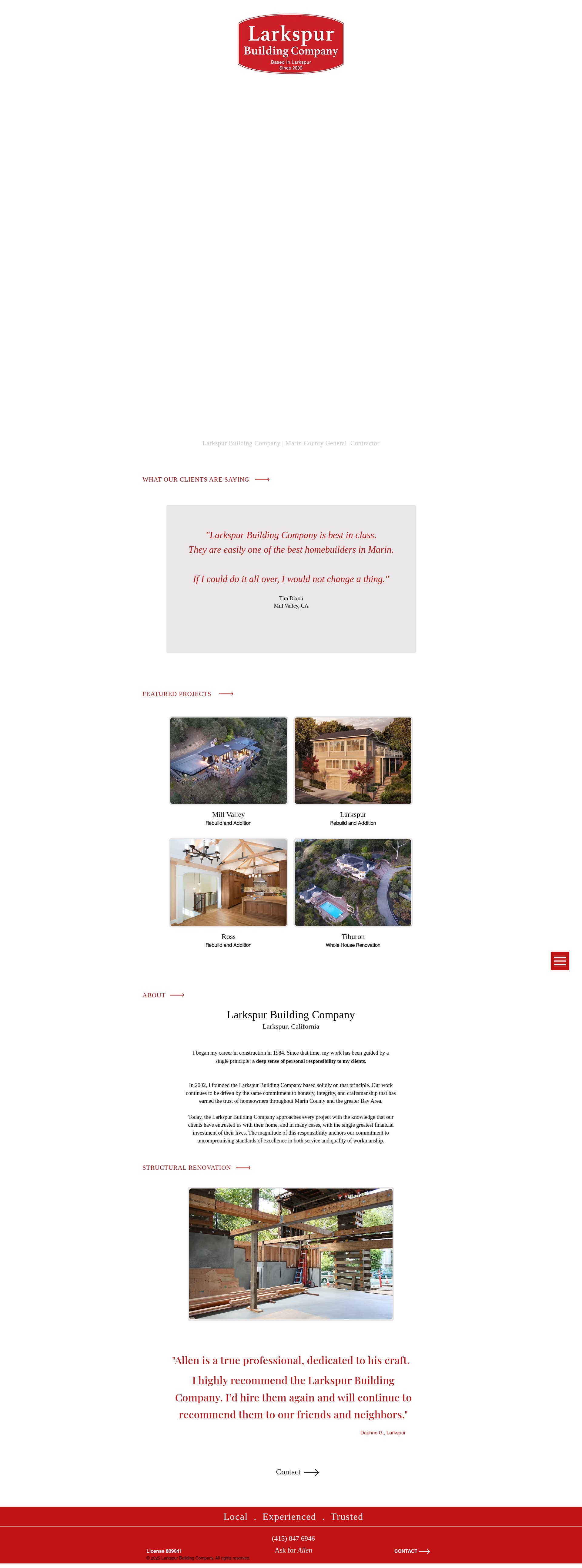 Screenshot of larkspurbuilding.com