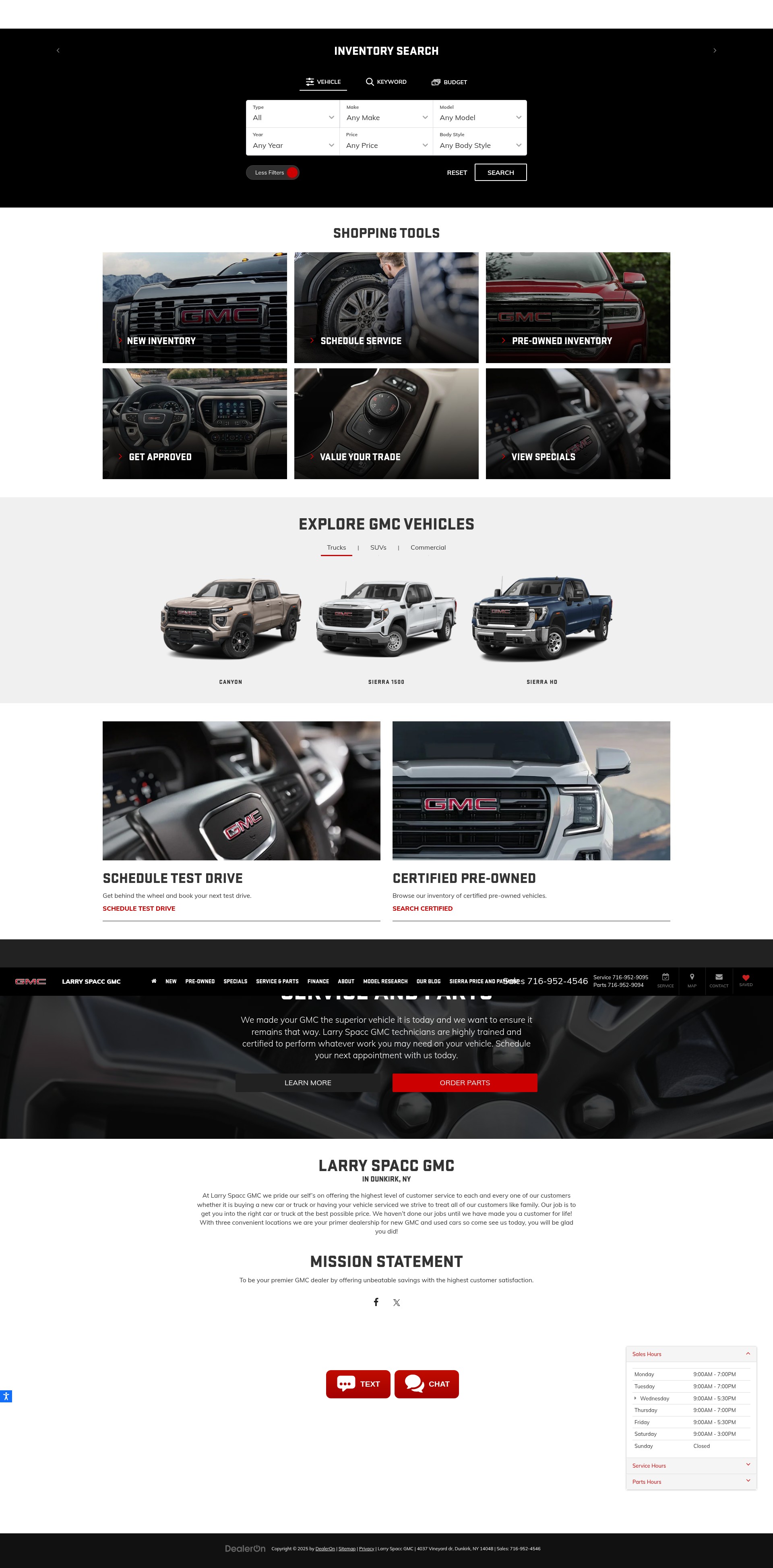 Screenshot of larryspaccgmc.com