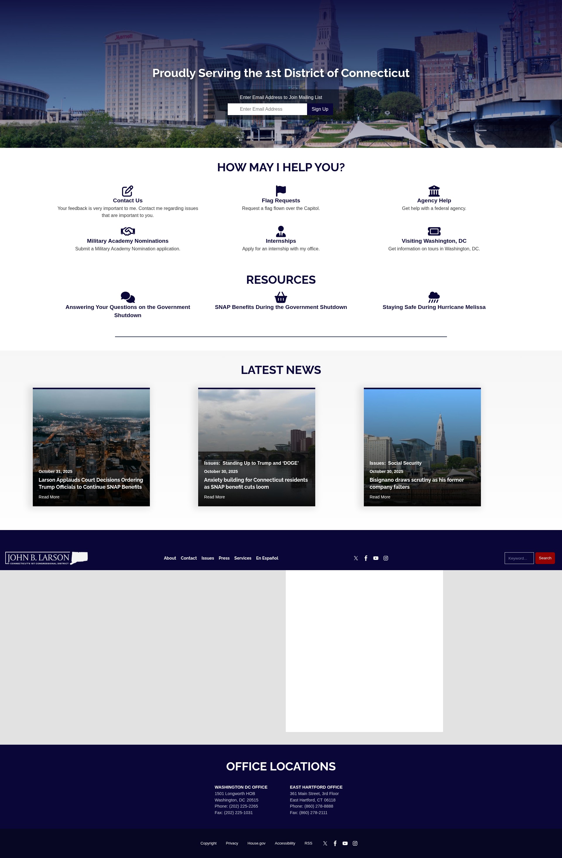 Screenshot of larson.house.gov
