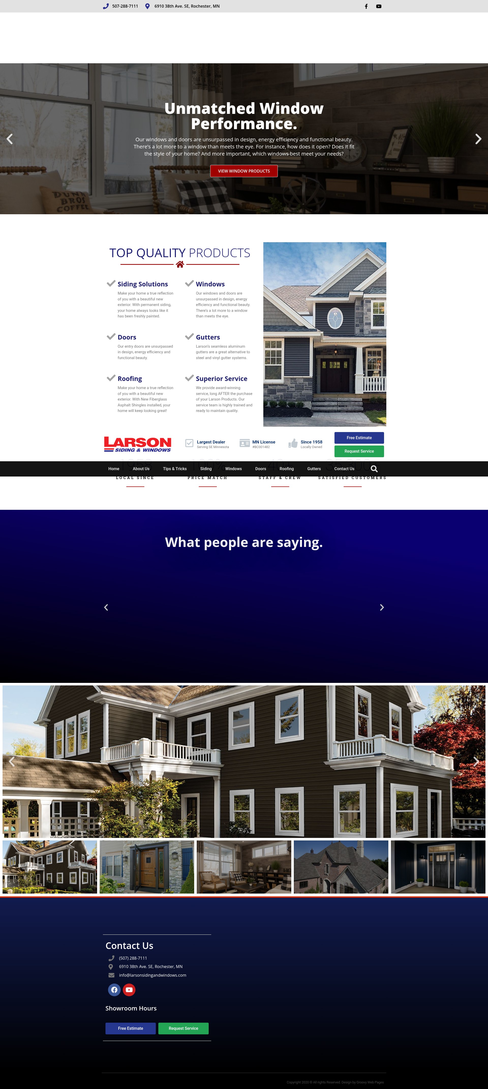Screenshot of larsonsidingandwindows.com