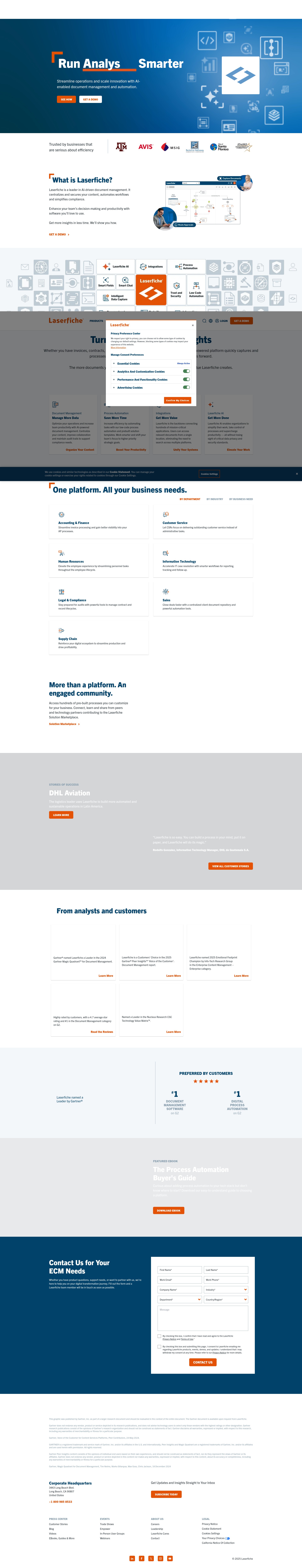 Screenshot of laserfiche.com