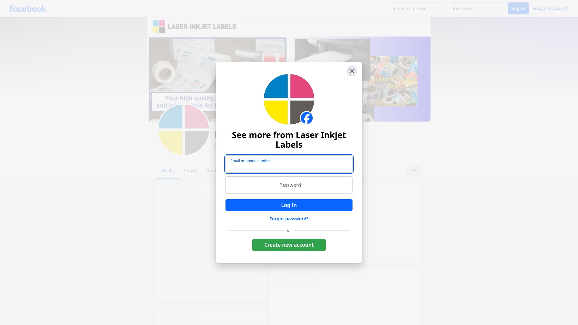 Screenshot of laserinkjetlabels.com