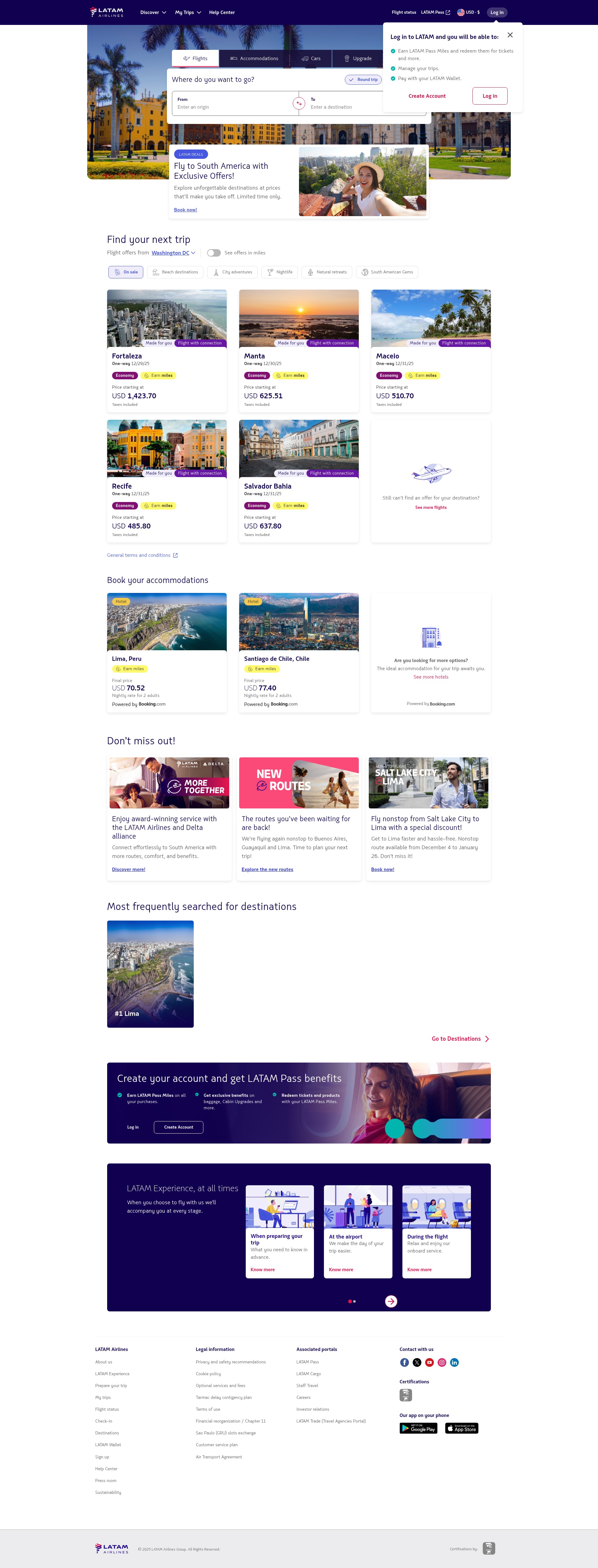 Screenshot of latam.com