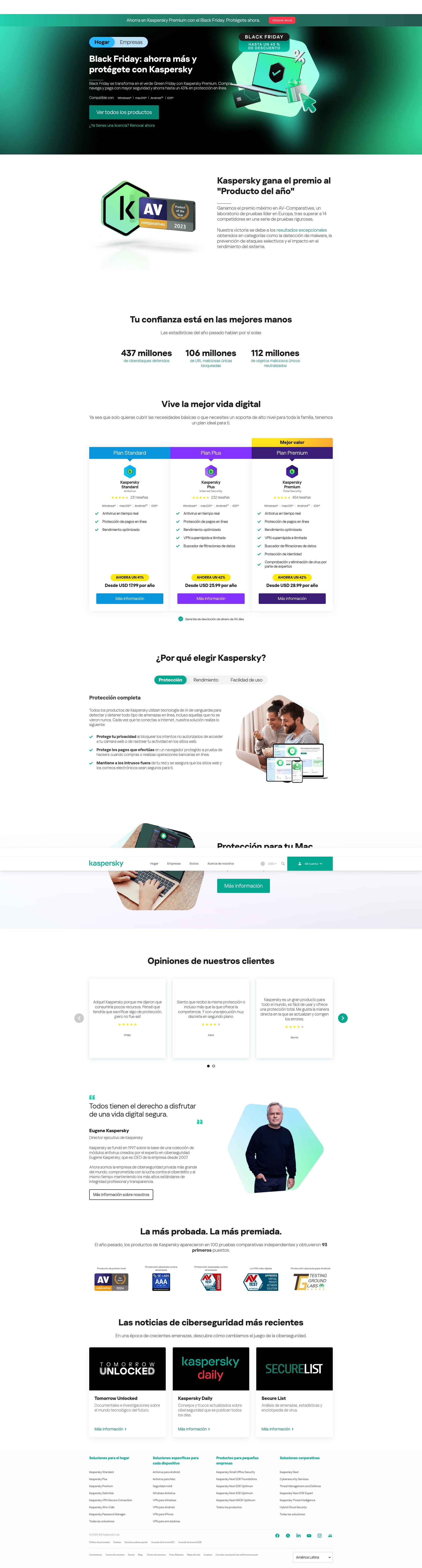 Screenshot of latam.kaspersky.com