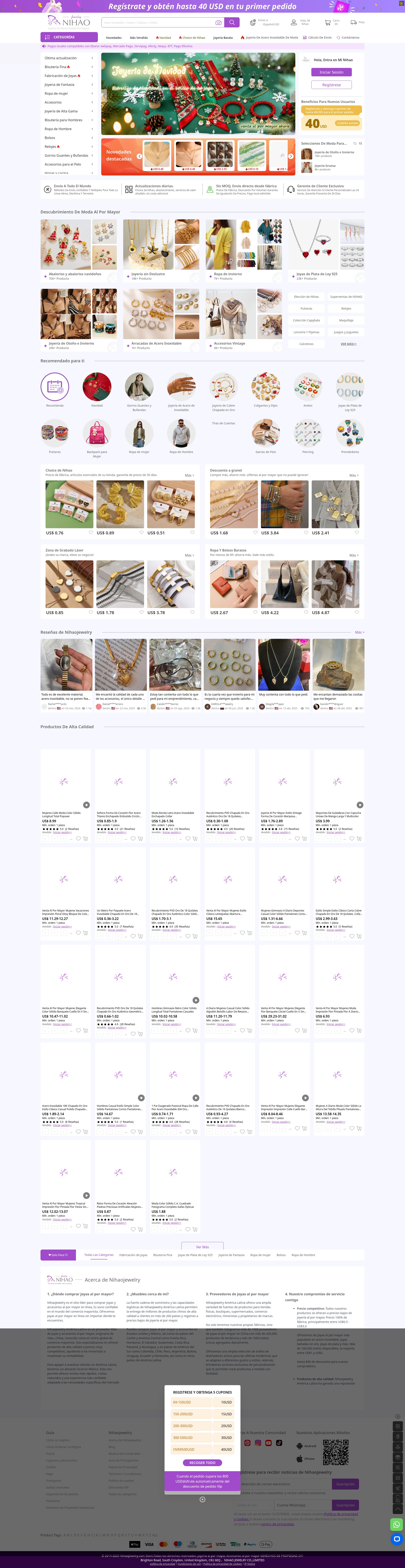 Screenshot of latam.nihaojewelry.com