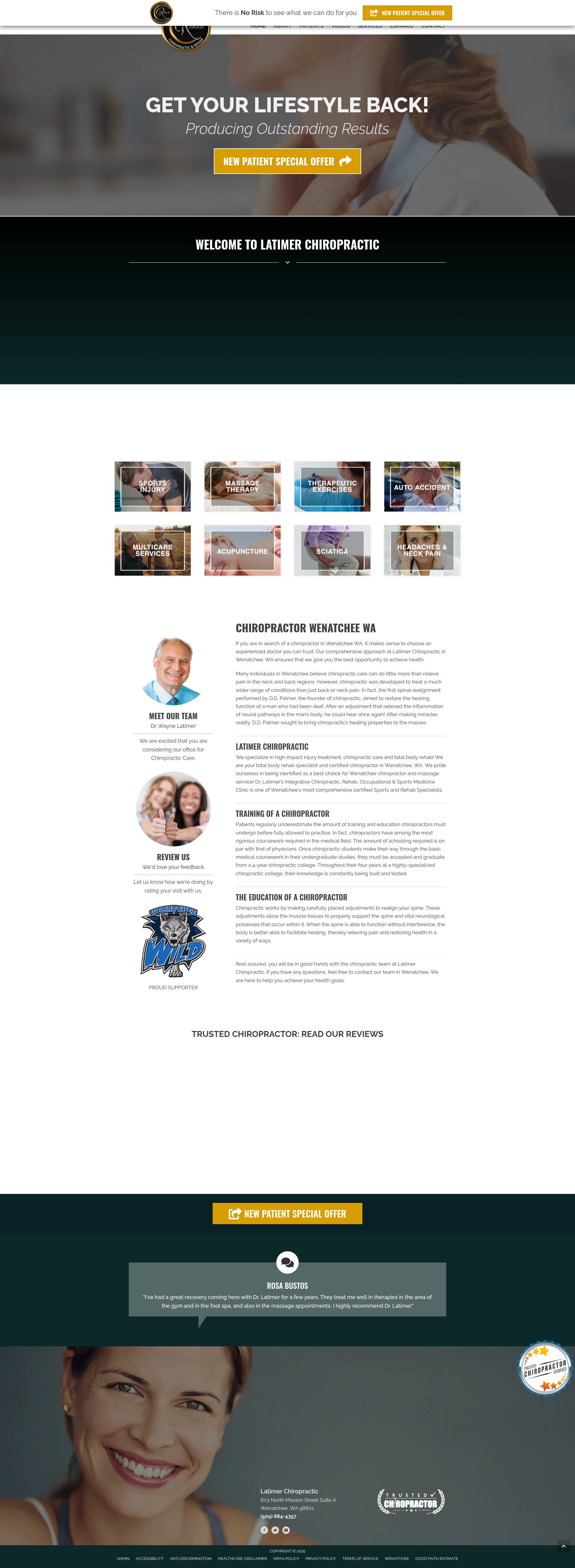 Screenshot of latimerchiroandrehab.com
