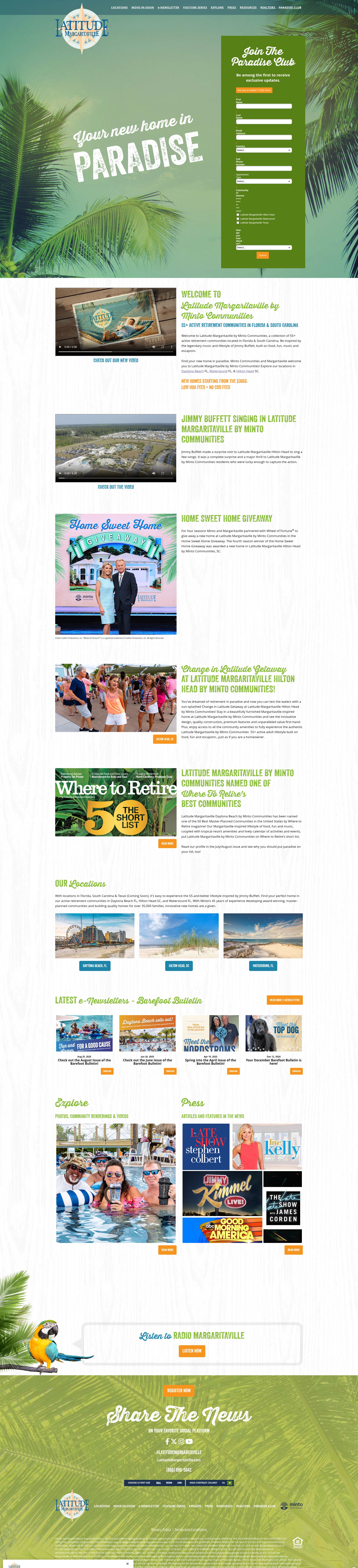 Screenshot of latitudemargaritaville.com