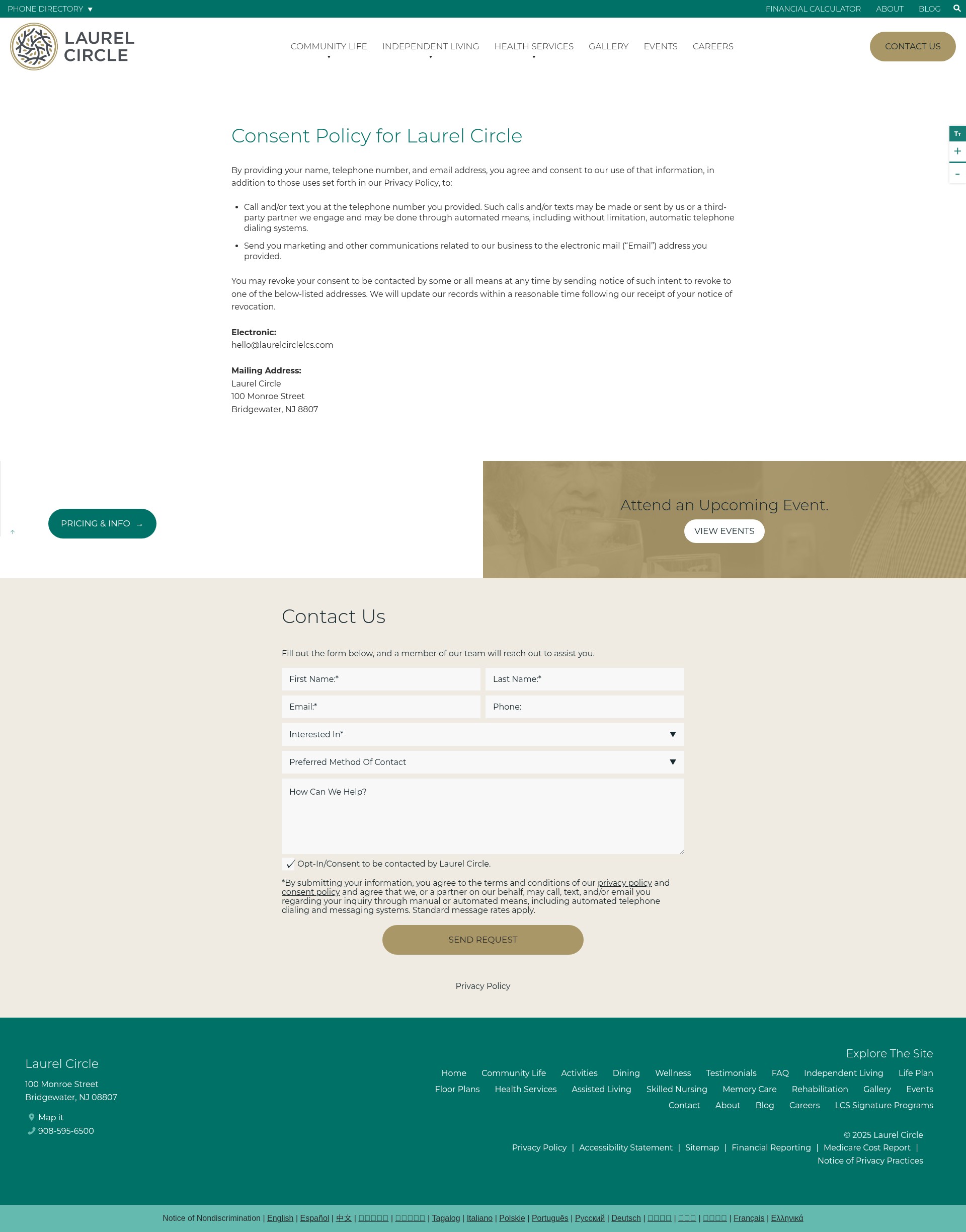 Screenshot of laurelcirclelcs.com
