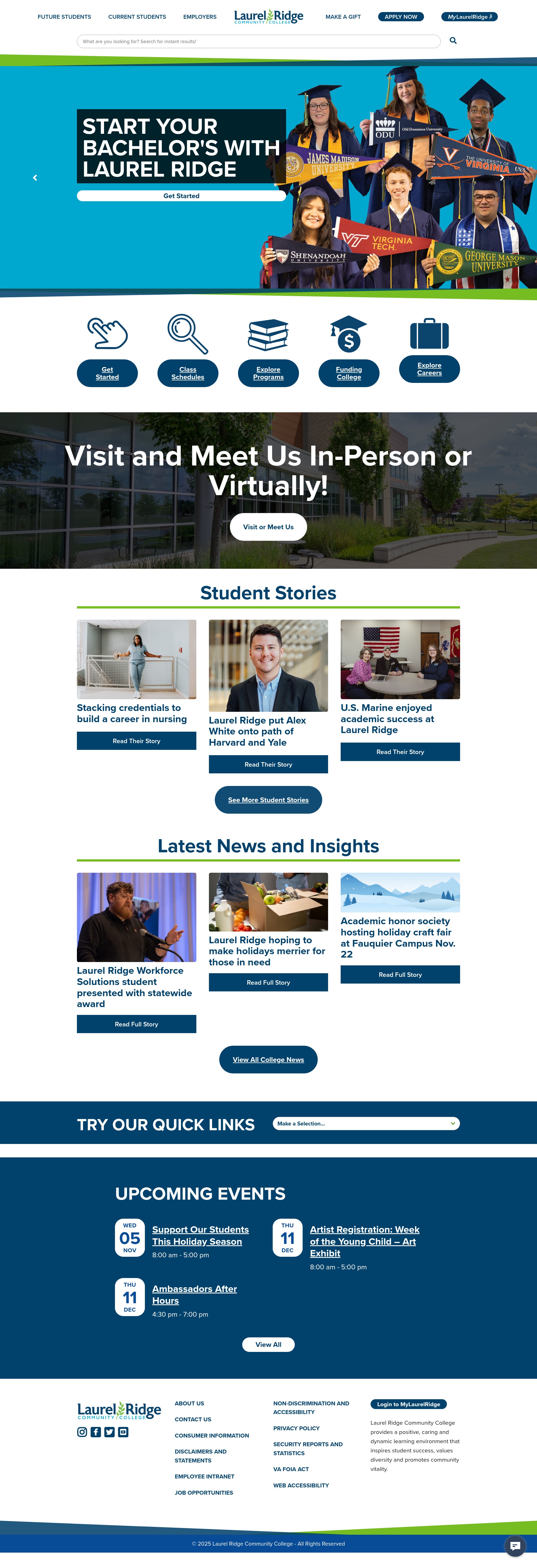 Screenshot of laurelridge.edu