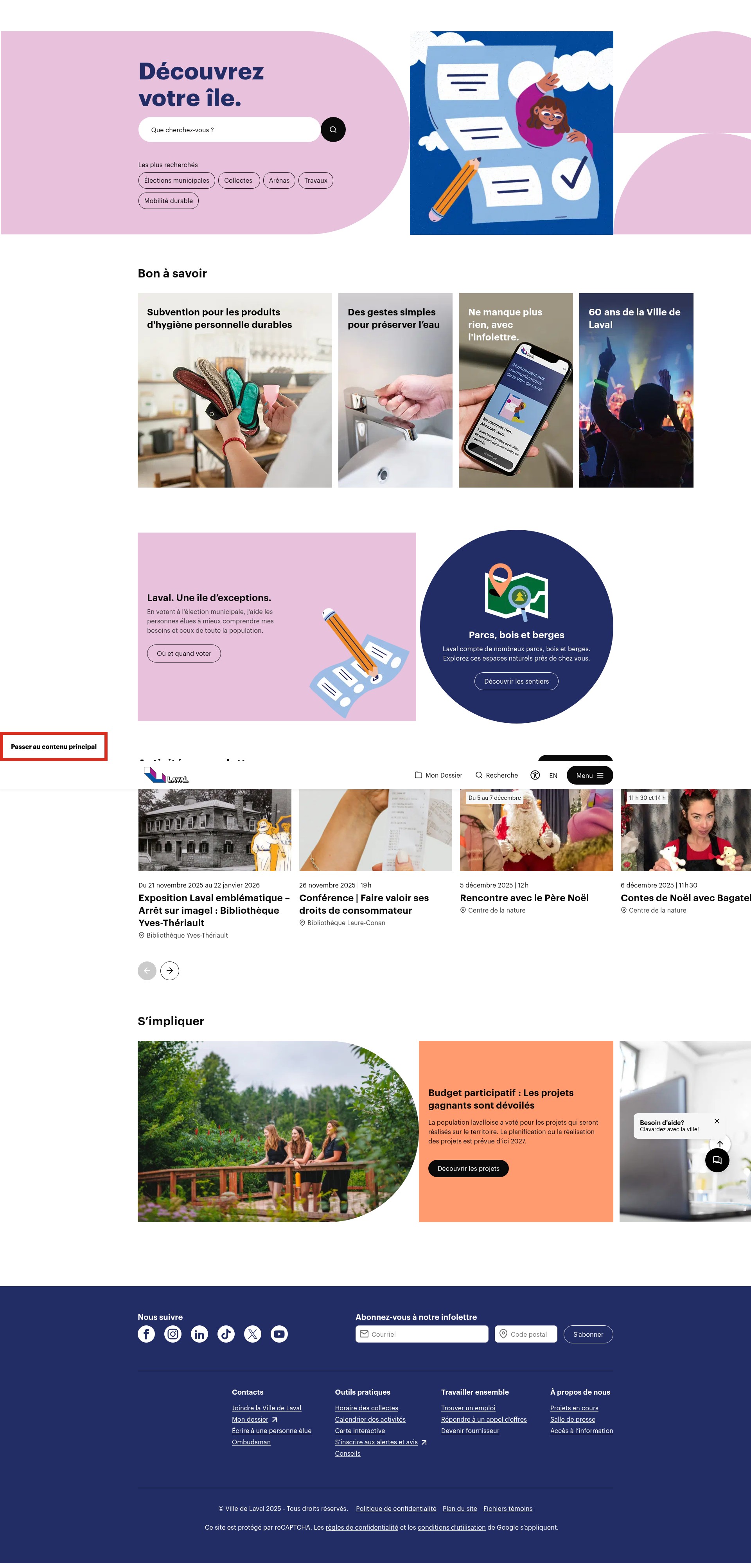 Screenshot of laval.ca