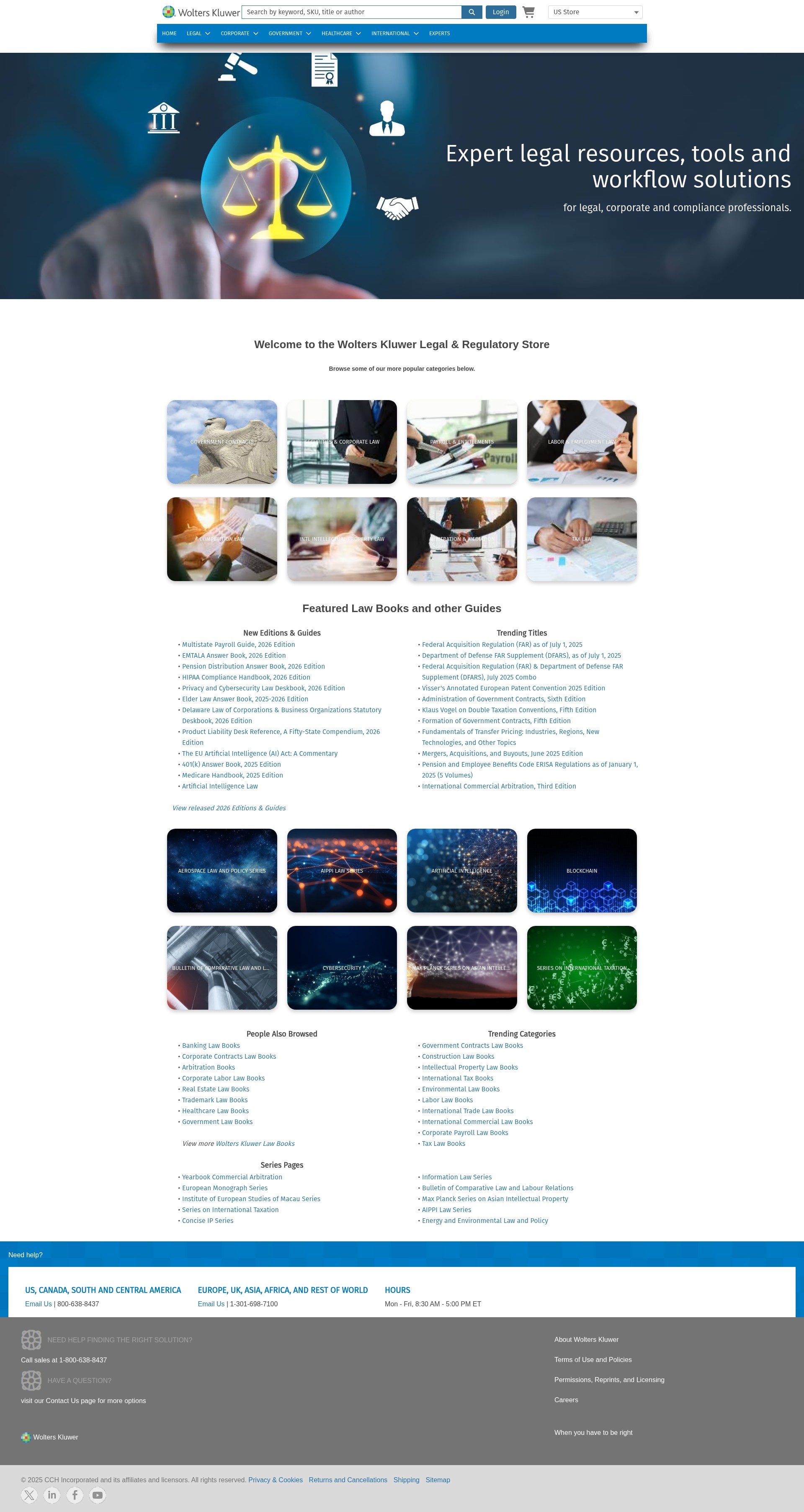 Screenshot of law-store.wolterskluwer.com