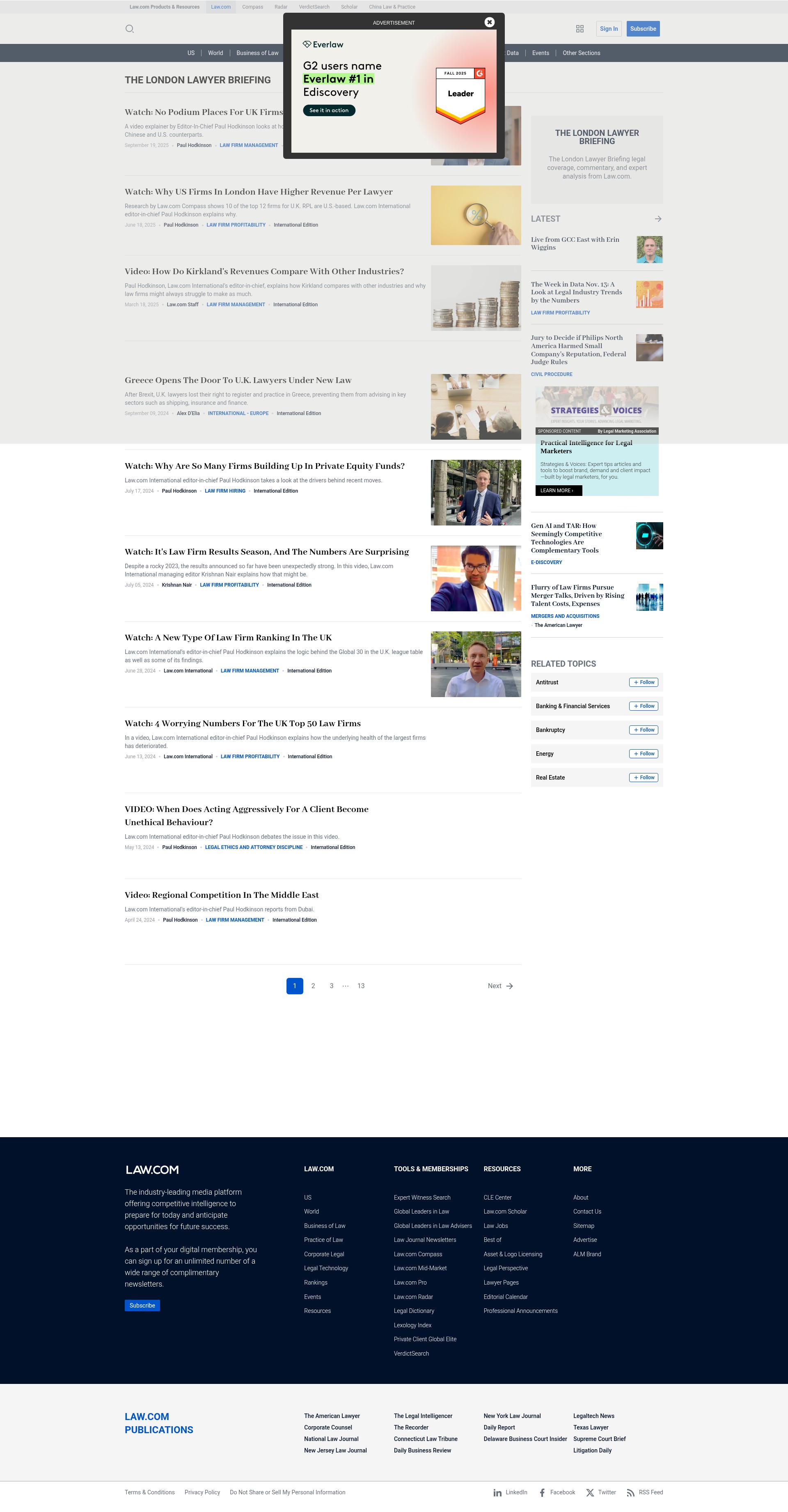 Screenshot of law.com